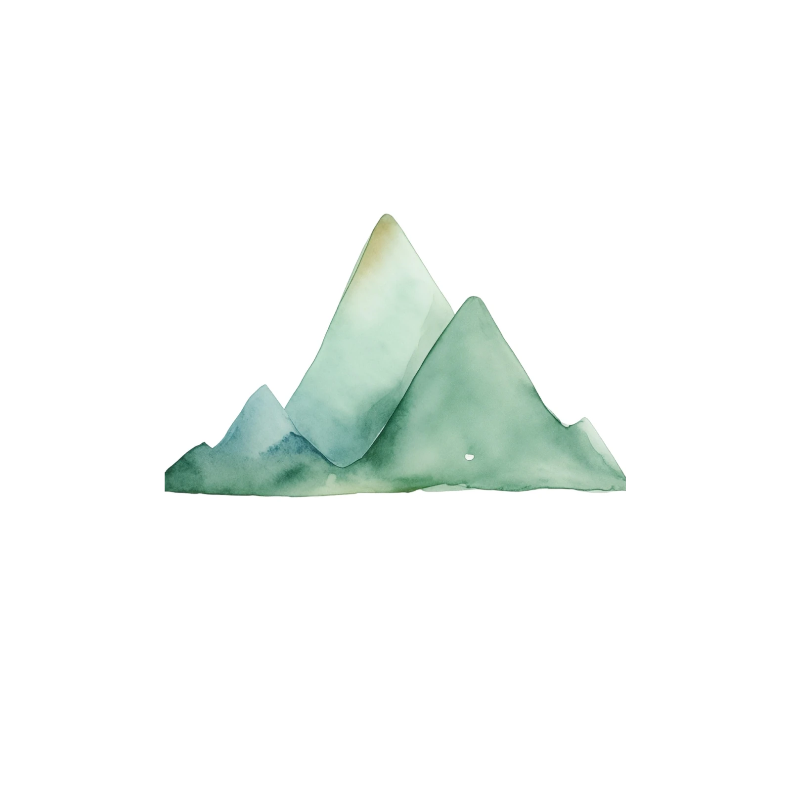 Serene Mountain Landscape Watercolor Wall Art