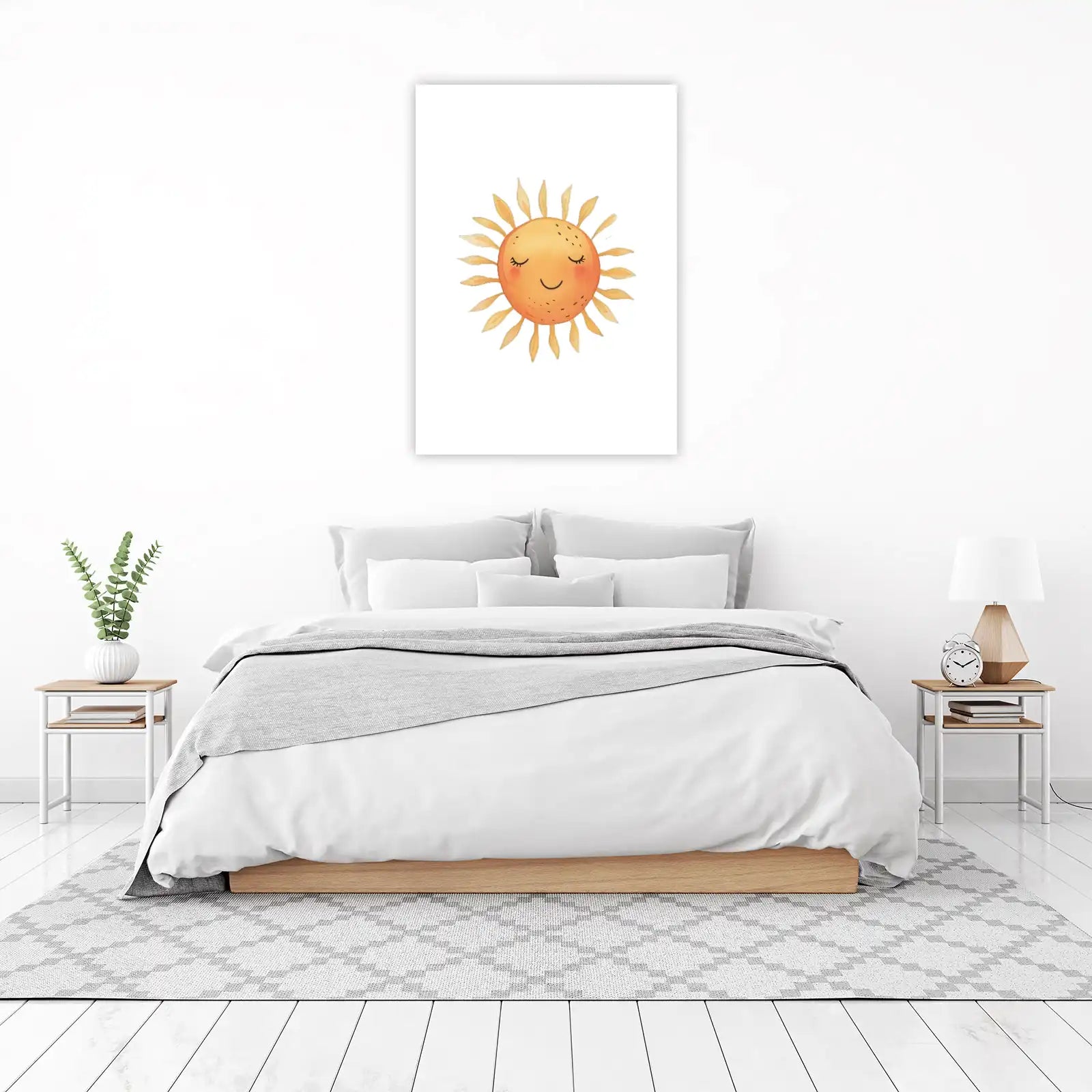 Boho Happy Sun Nursery Wall Art Wall Art