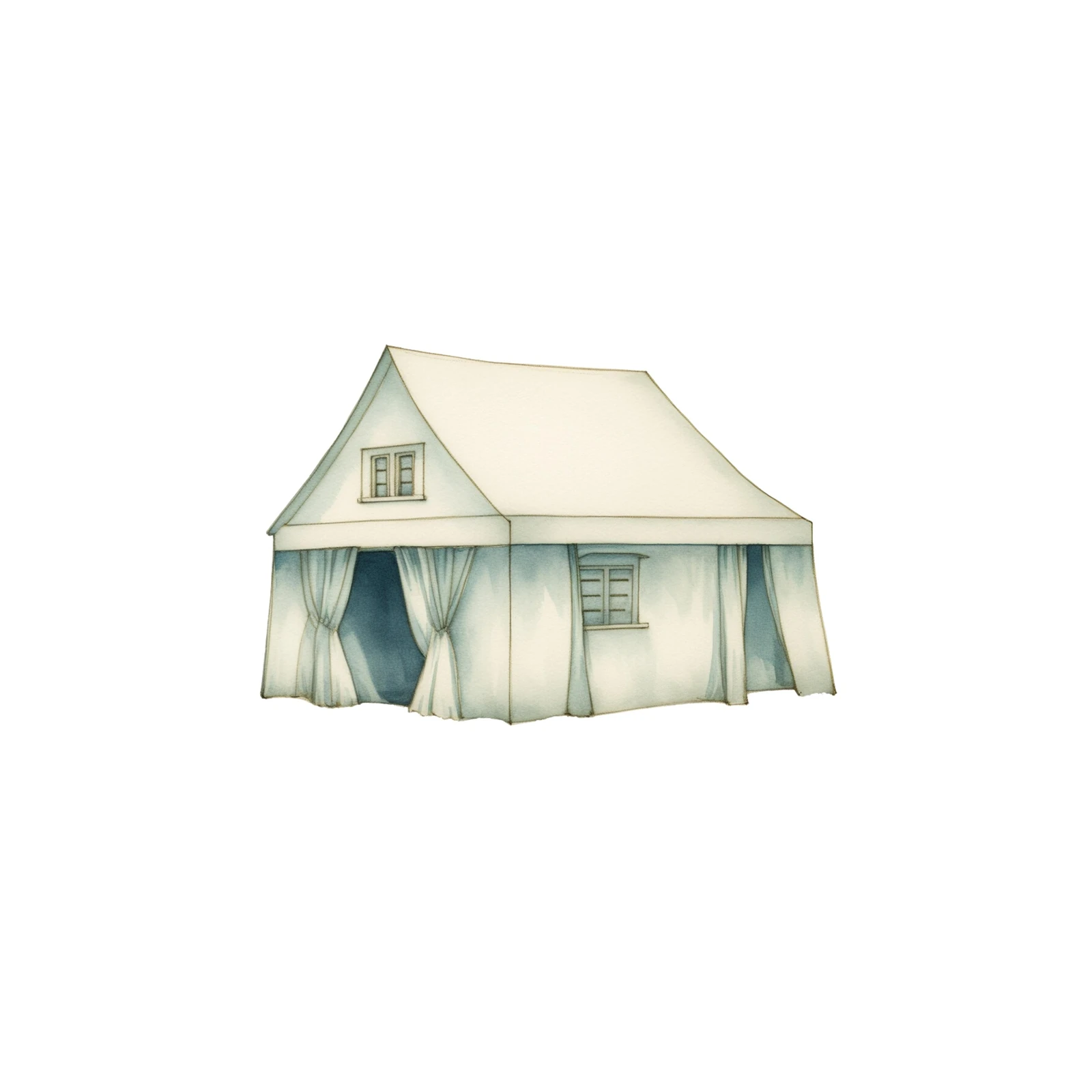 Elegant Tent Watercolor Wall Art