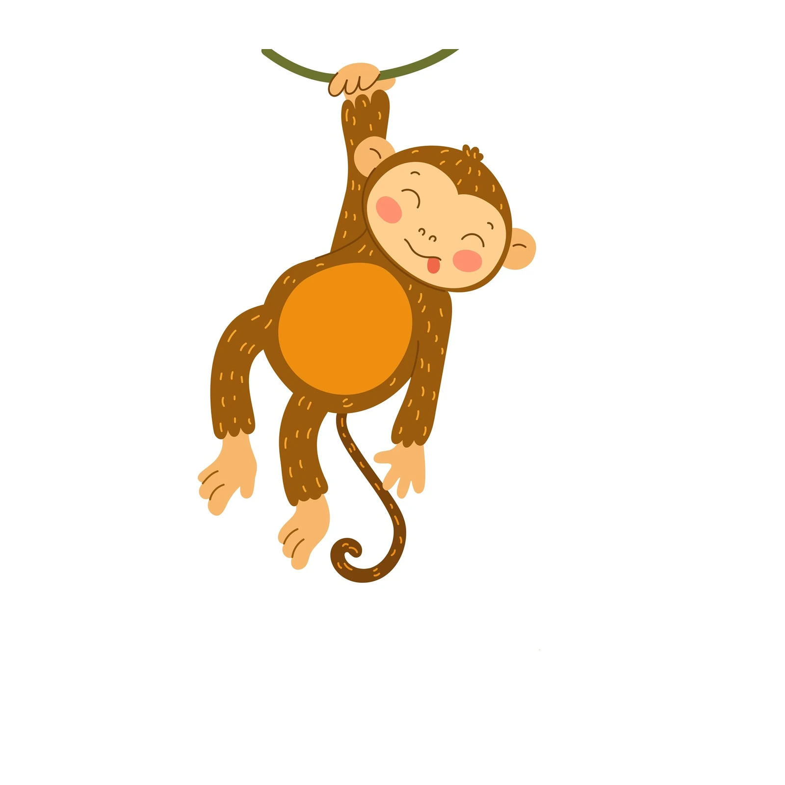 Whimsical Monkey Swinging Jungle Fun Wall Art