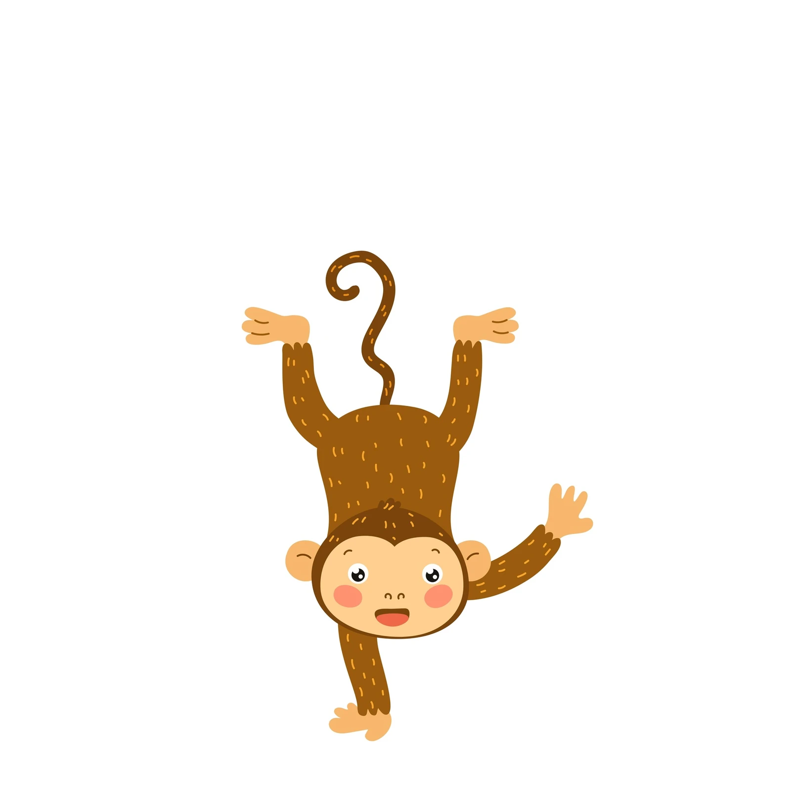 Cute Hanging Monkey Kids Room Wall Art