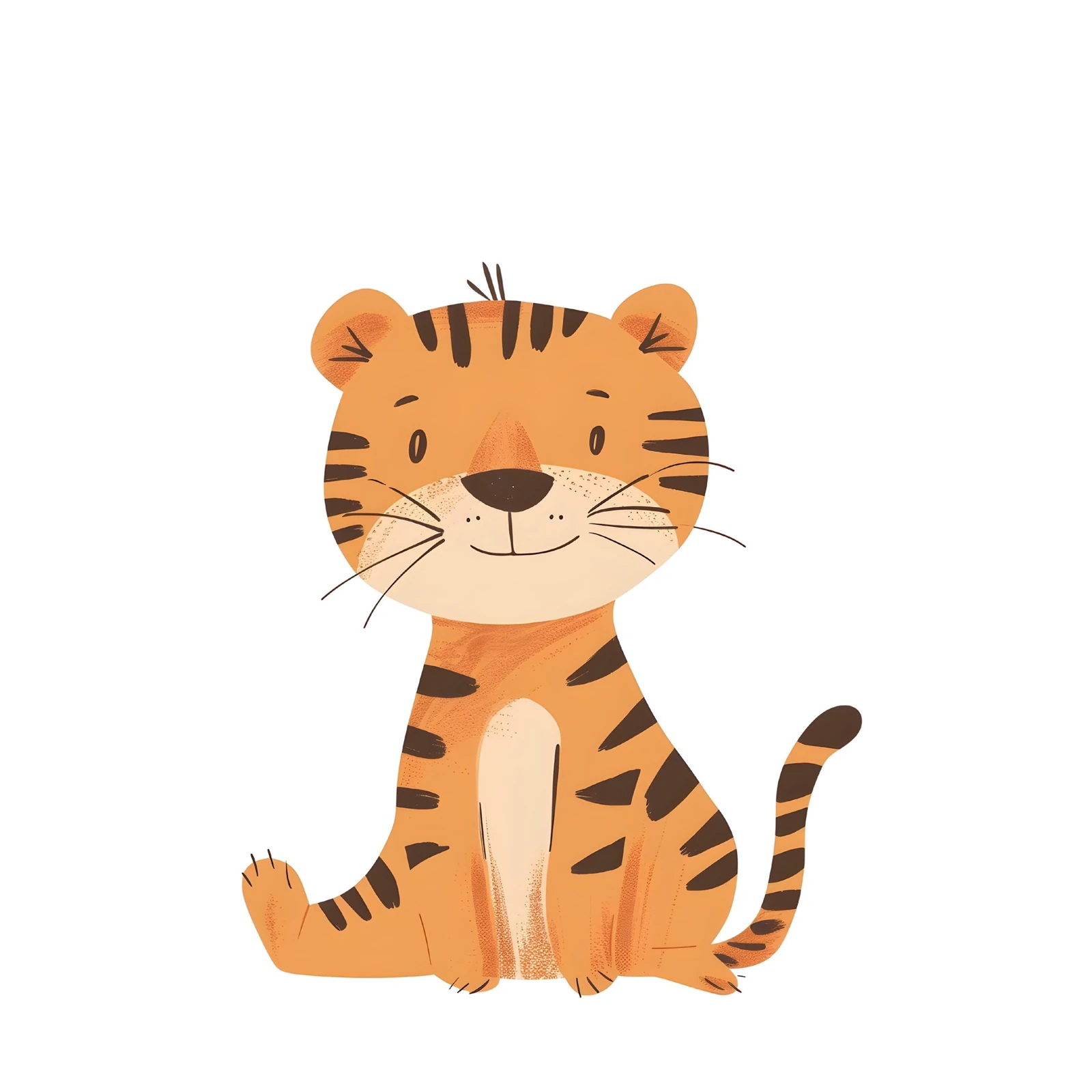 Cute Sitting Tiger Cub Wall Art