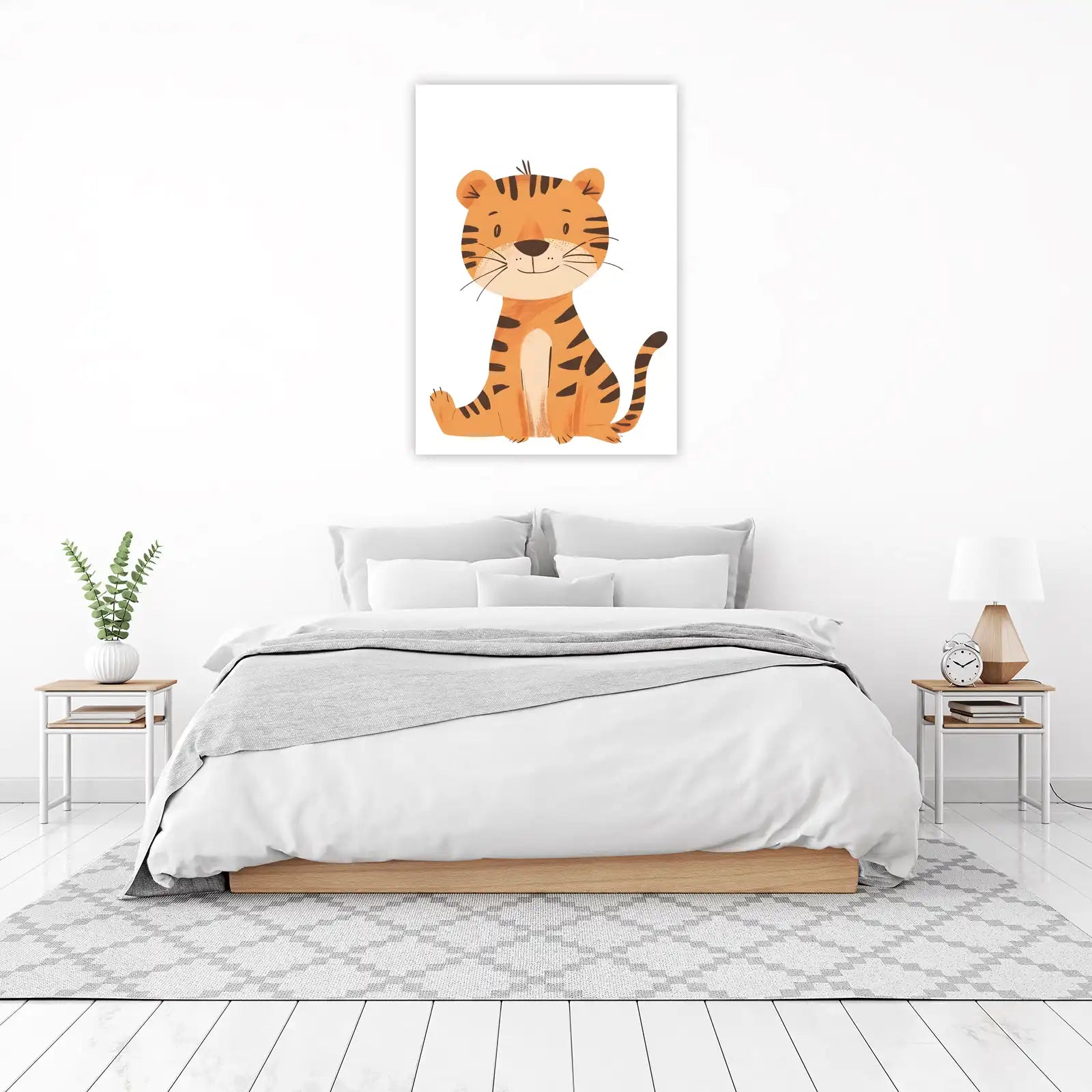 Cute Sitting Tiger Cub Wall Art
