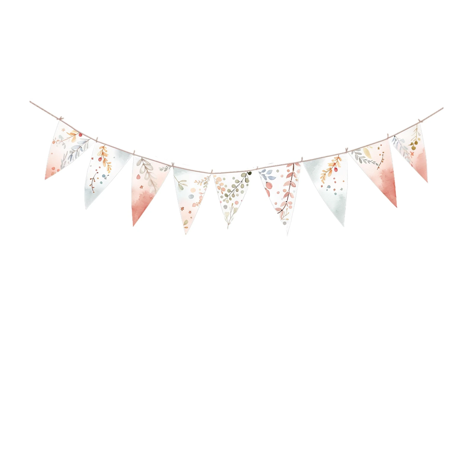 Boho Floral Bunting Wall Art