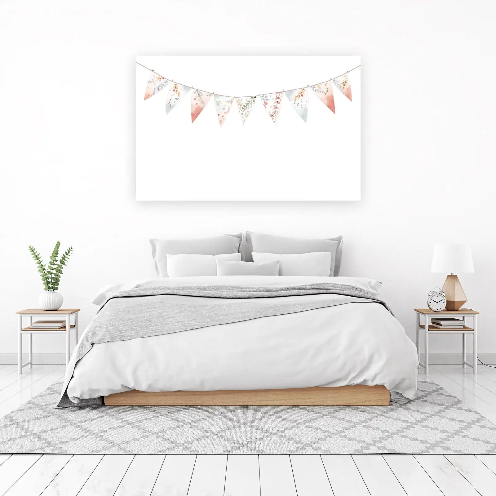 Boho Floral Bunting Wall Art