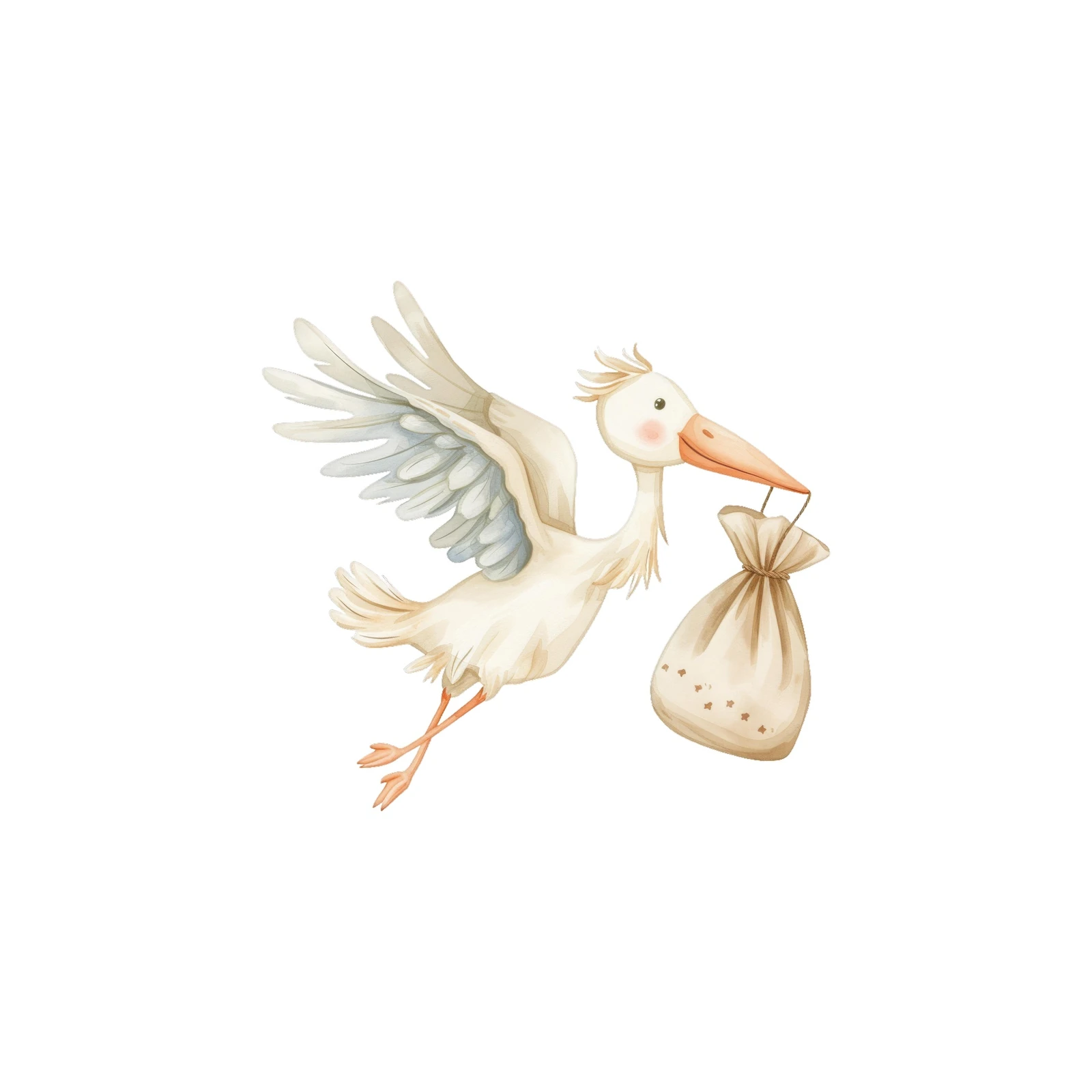 Whimsical Stork Baby Delivery Wall Art