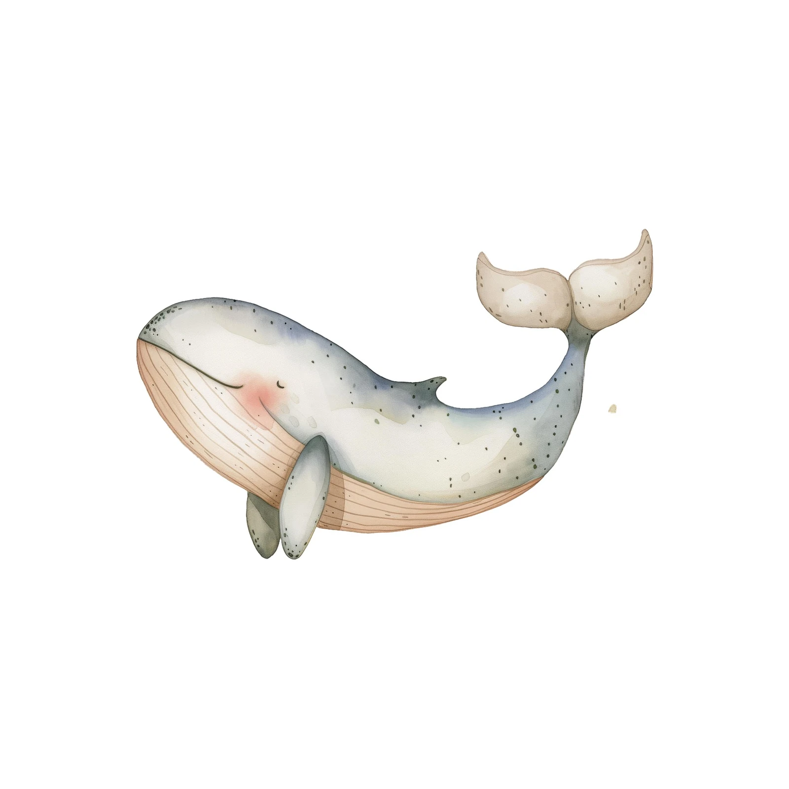 Dreamy Whale Watercolor Nursery Art Wall Art