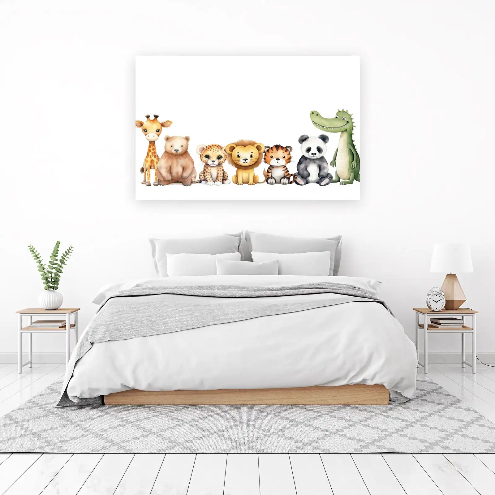 Adorable Jungle Friends Watercolor Wall Art