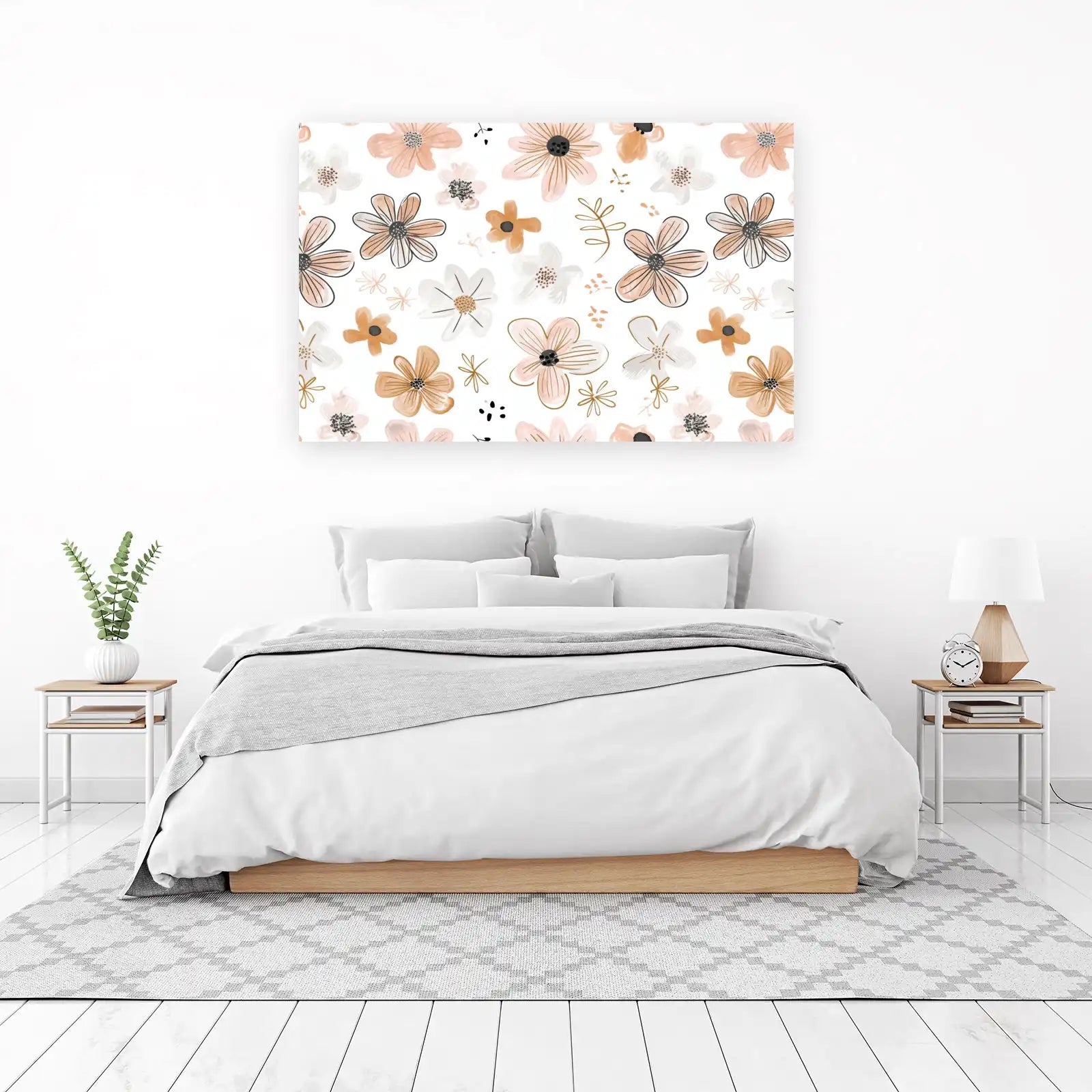 Boho Floral Watercolor Delight Wall Art