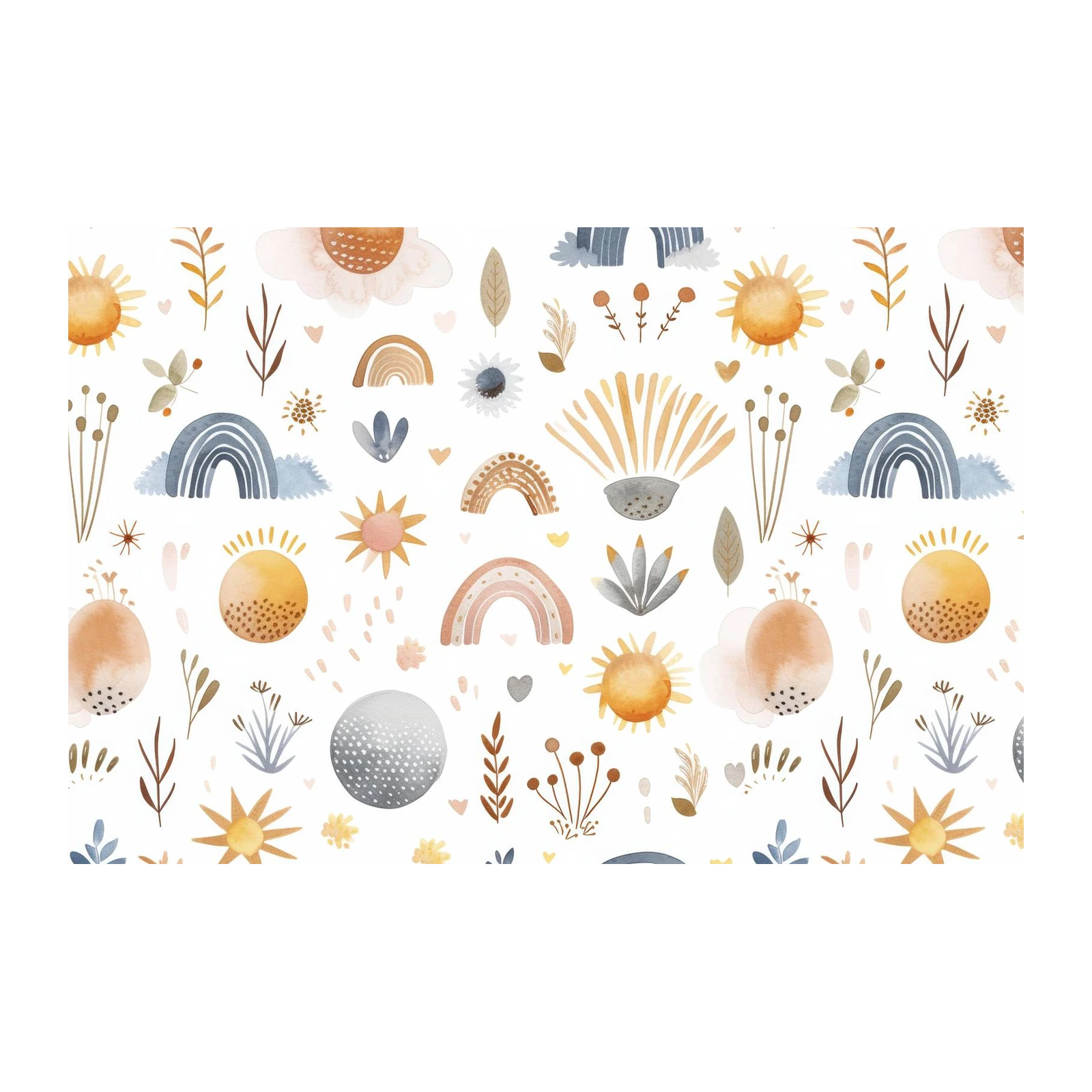 Boho Sun Rainbow Nursery Wall Art Wall Art
