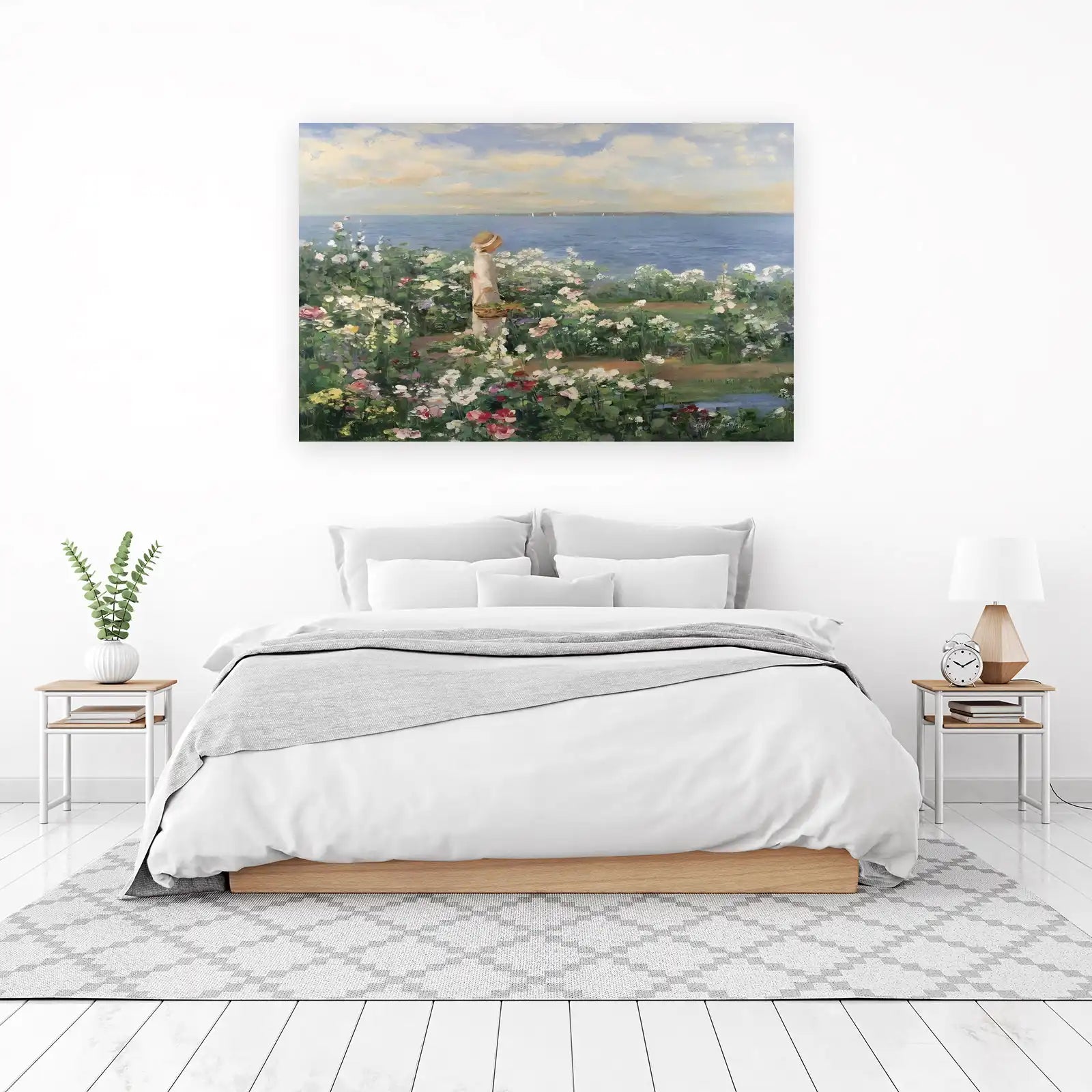 Serene Coastal Garden Landscape Wall Art