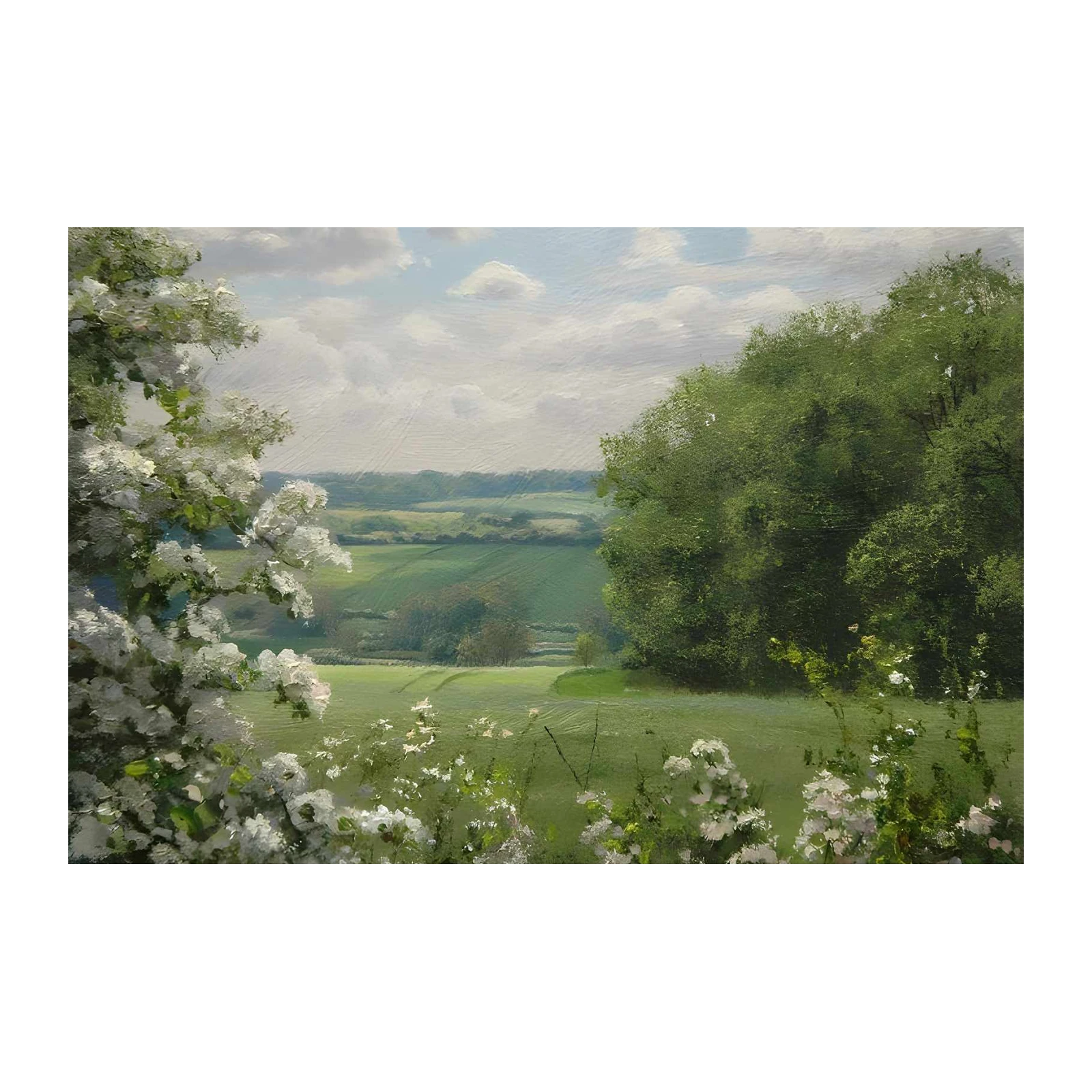 Serene Meadow Blossoms Landscape Wall Art