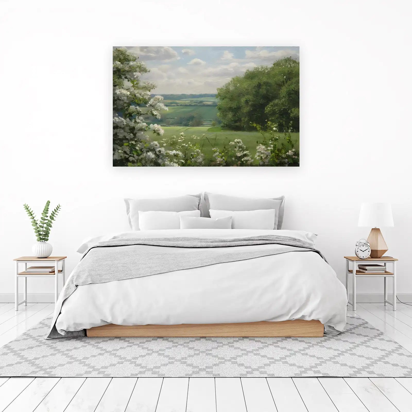 Serene Meadow Blossoms Landscape Wall Art