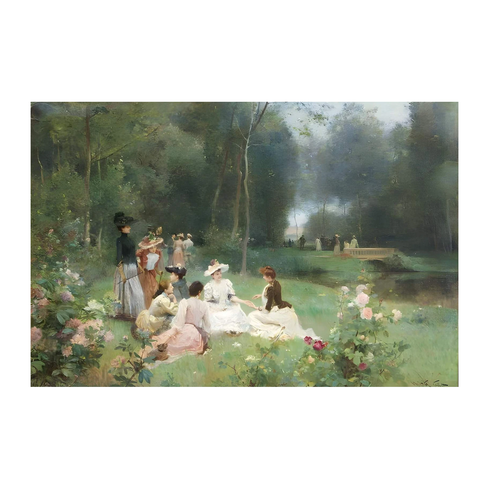 Elegant Garden Party Vintage Art Wall Art