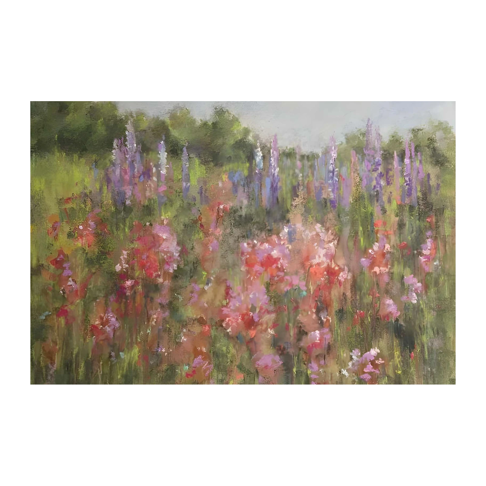 Lush Meadow Floral Landscape Wall Art