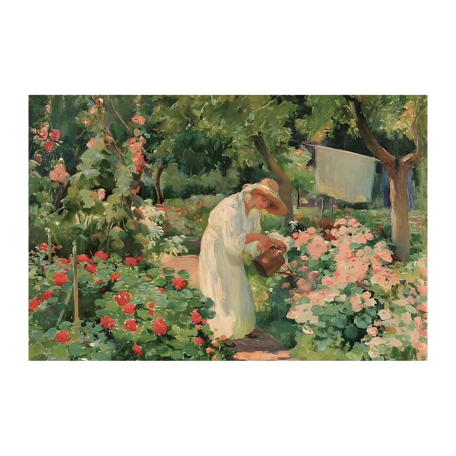 Serene Garden Bloom Woman Wall Art