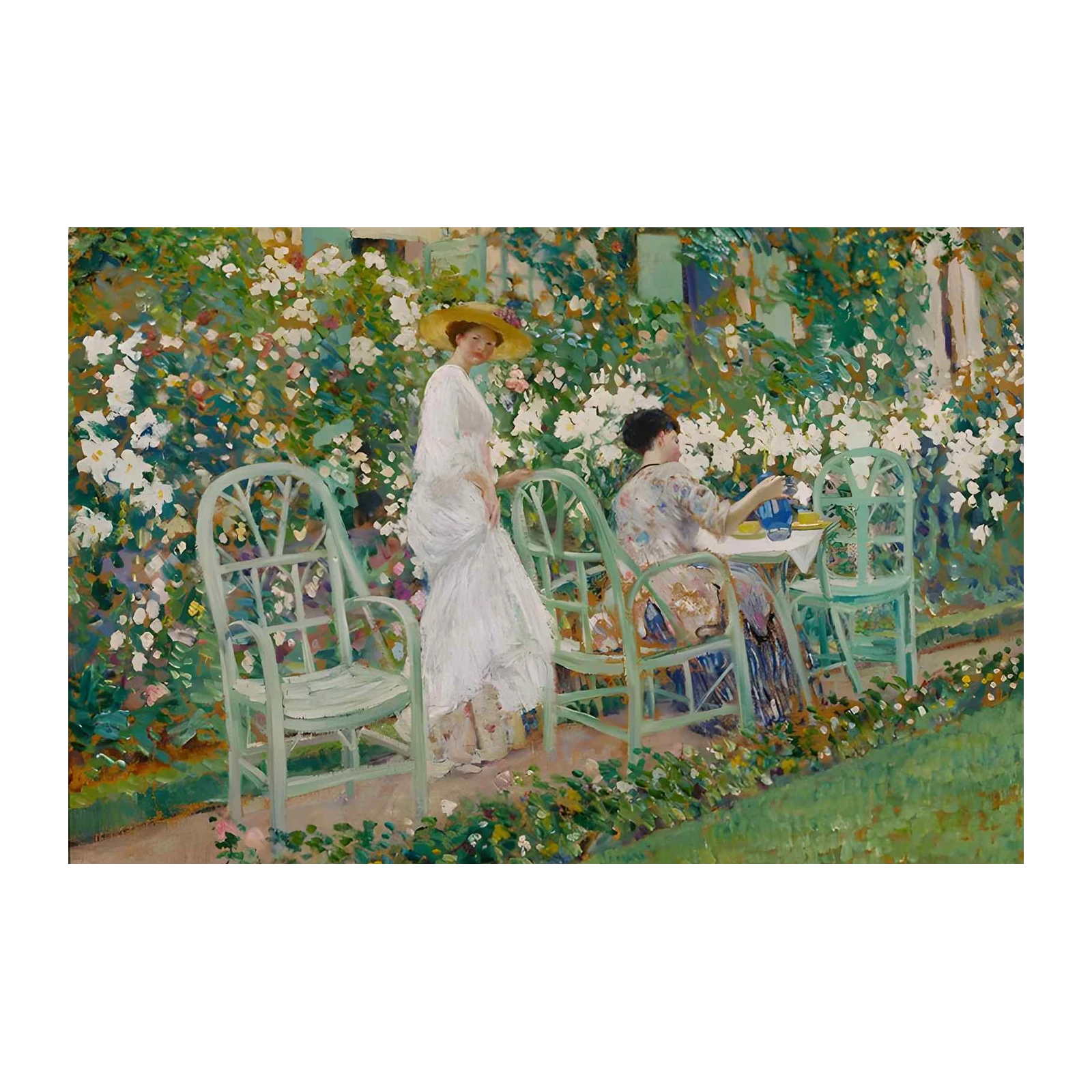 Impressionist Garden Tea Time Wall Art