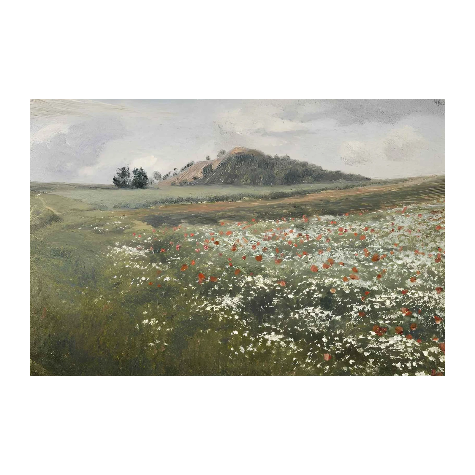 Vibrant Poppy Field Landscape Wall Art