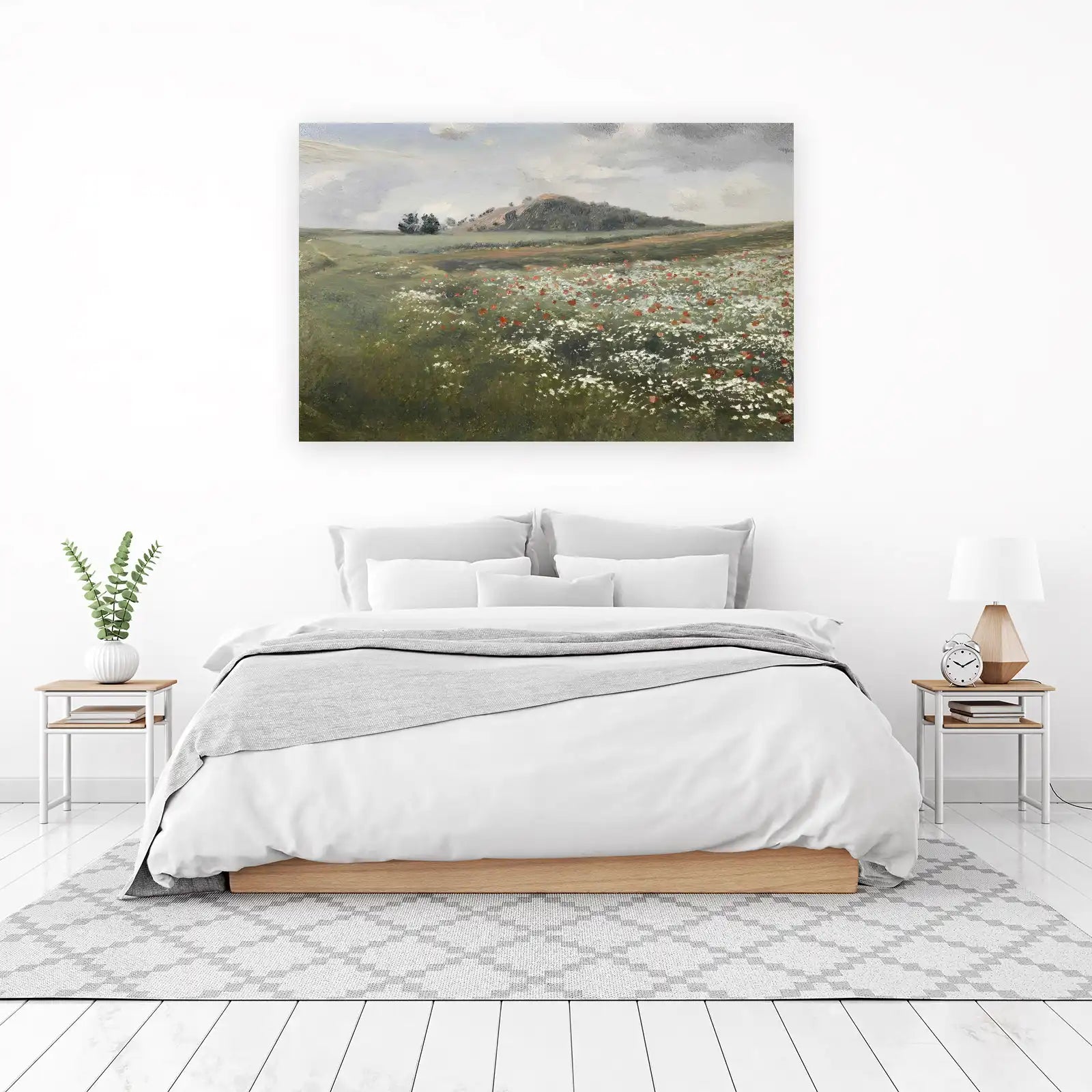 Vibrant Poppy Field Landscape Wall Art