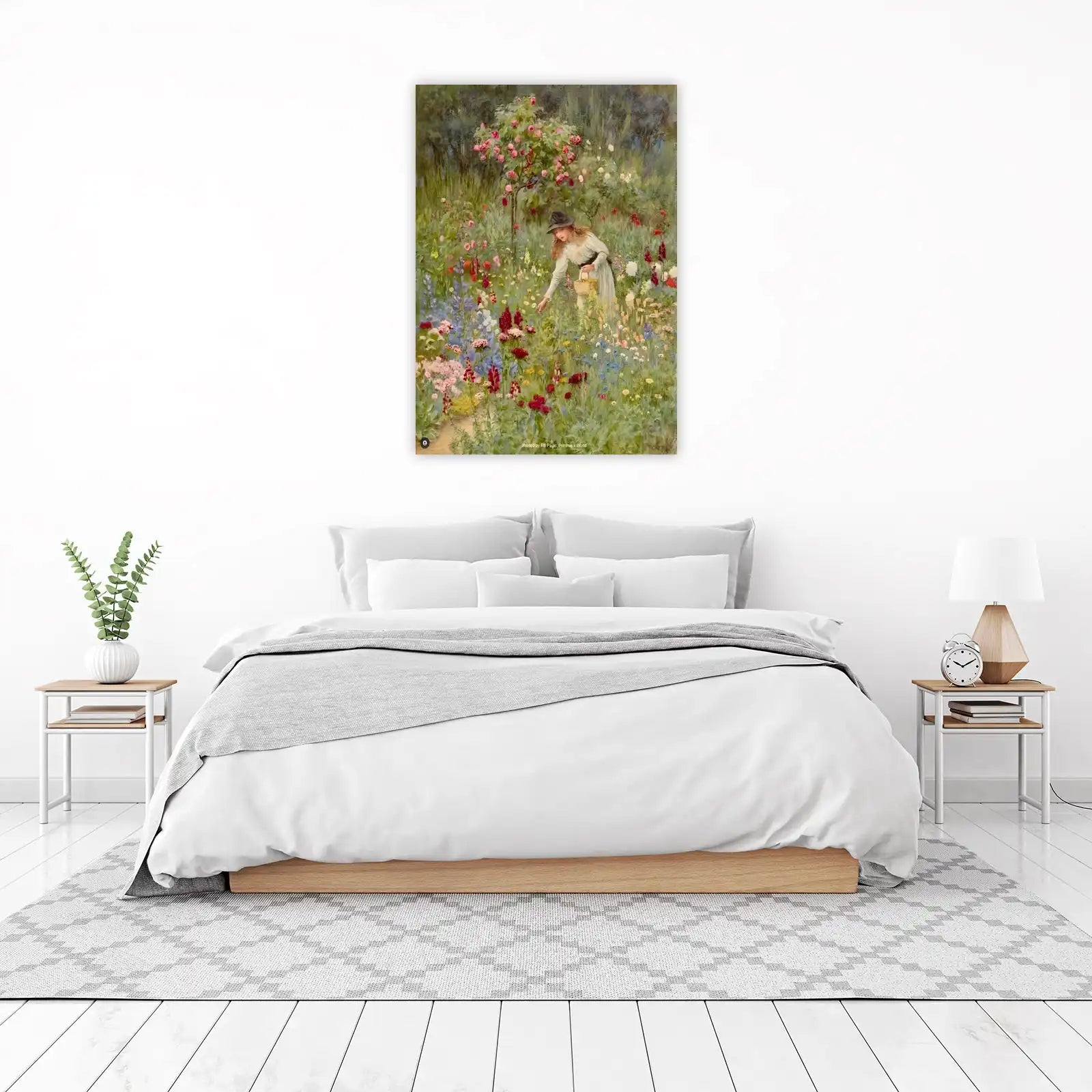 Vintage Garden Bloom Girl Wall Art