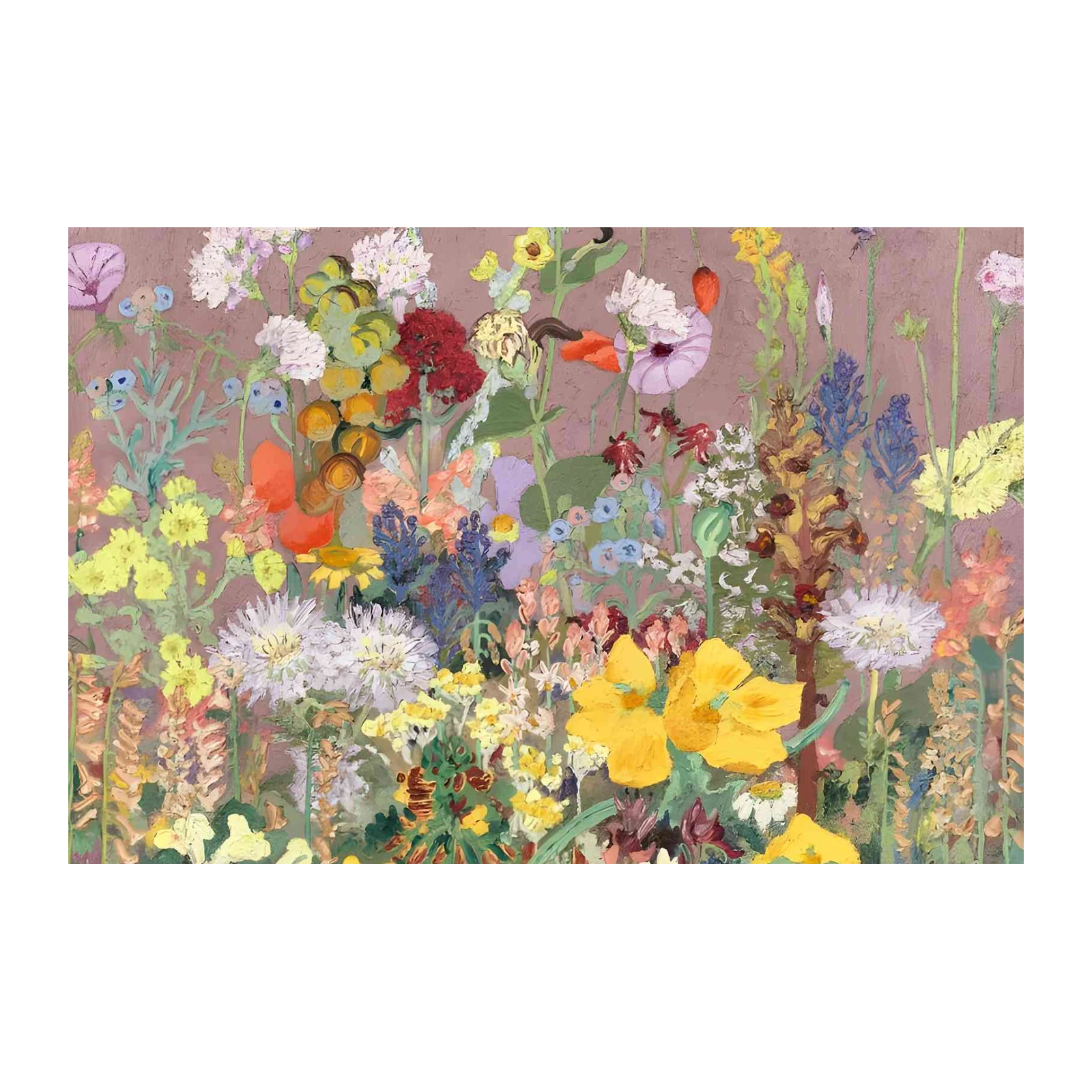 Vibrant Garden Floral Landscape Wall Art