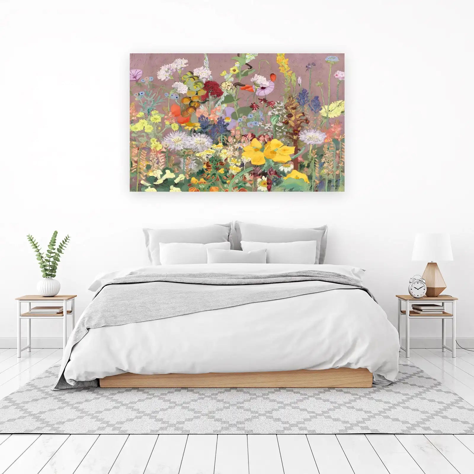 Vibrant Garden Floral Landscape Wall Art