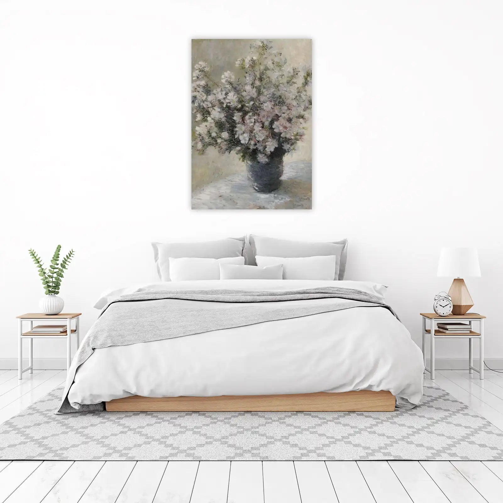 Soft White Floral Arrangement Oil Painting Wall Art