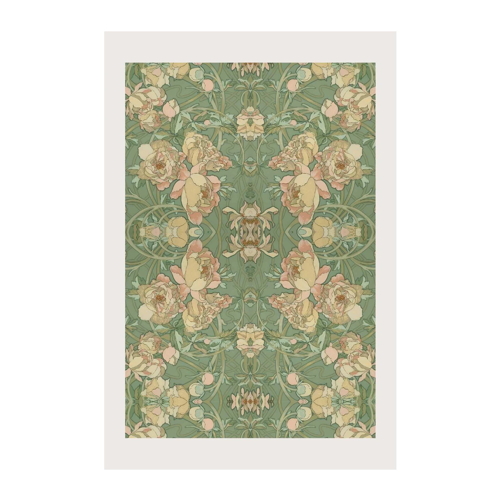Art Nouveau Peony Floral Wall Art Wall Art