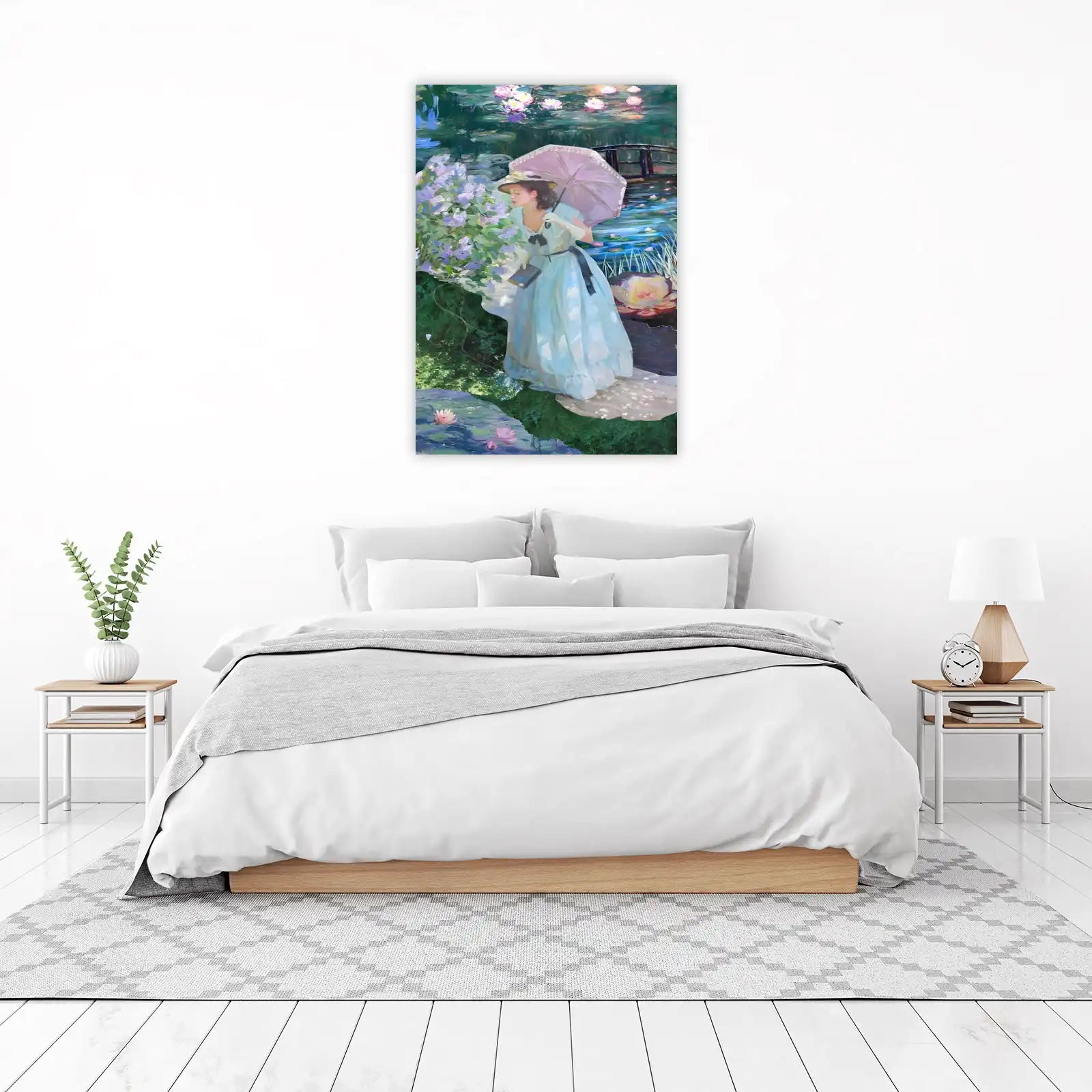 Impressionist Garden Lady Lily Pad Wall Art