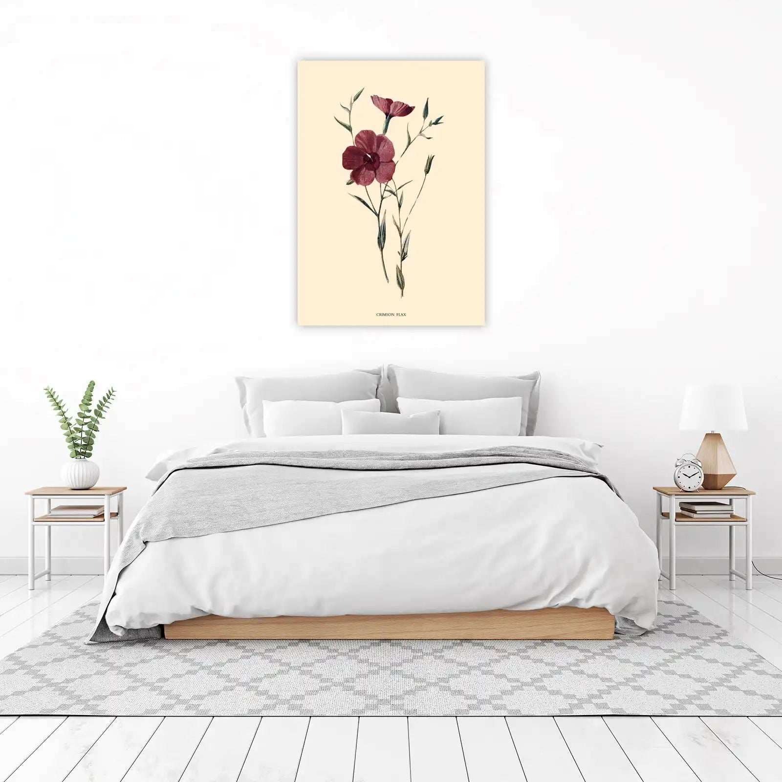 Crimson Flax Botanical Art Wall Art