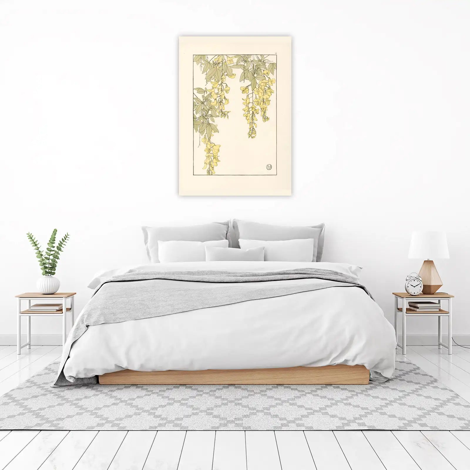 Vintage Yellow Floral Art Nouveau Wall Art