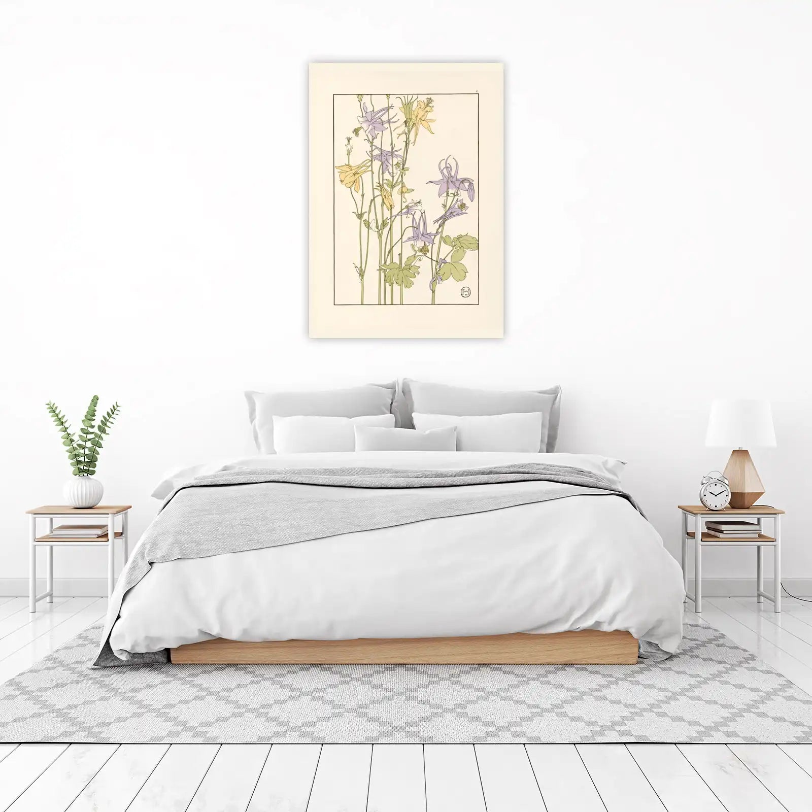 Vintage Floral Columbine Art Wall Art