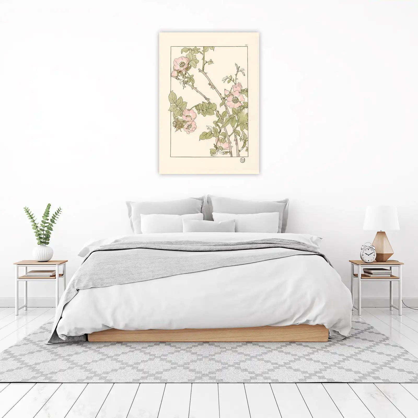 Vintage Pink Rose Floral Art Wall Art