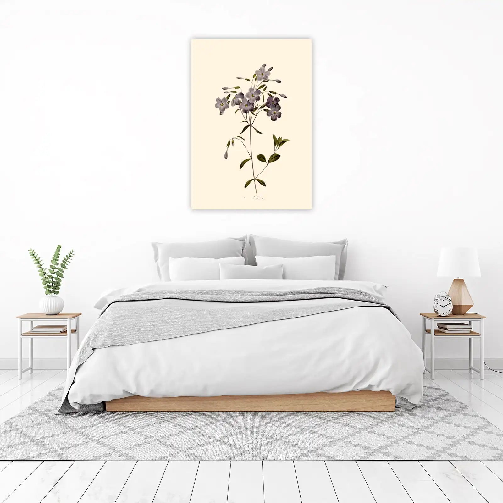 Vintage Purple Flower Botanical Wall Art