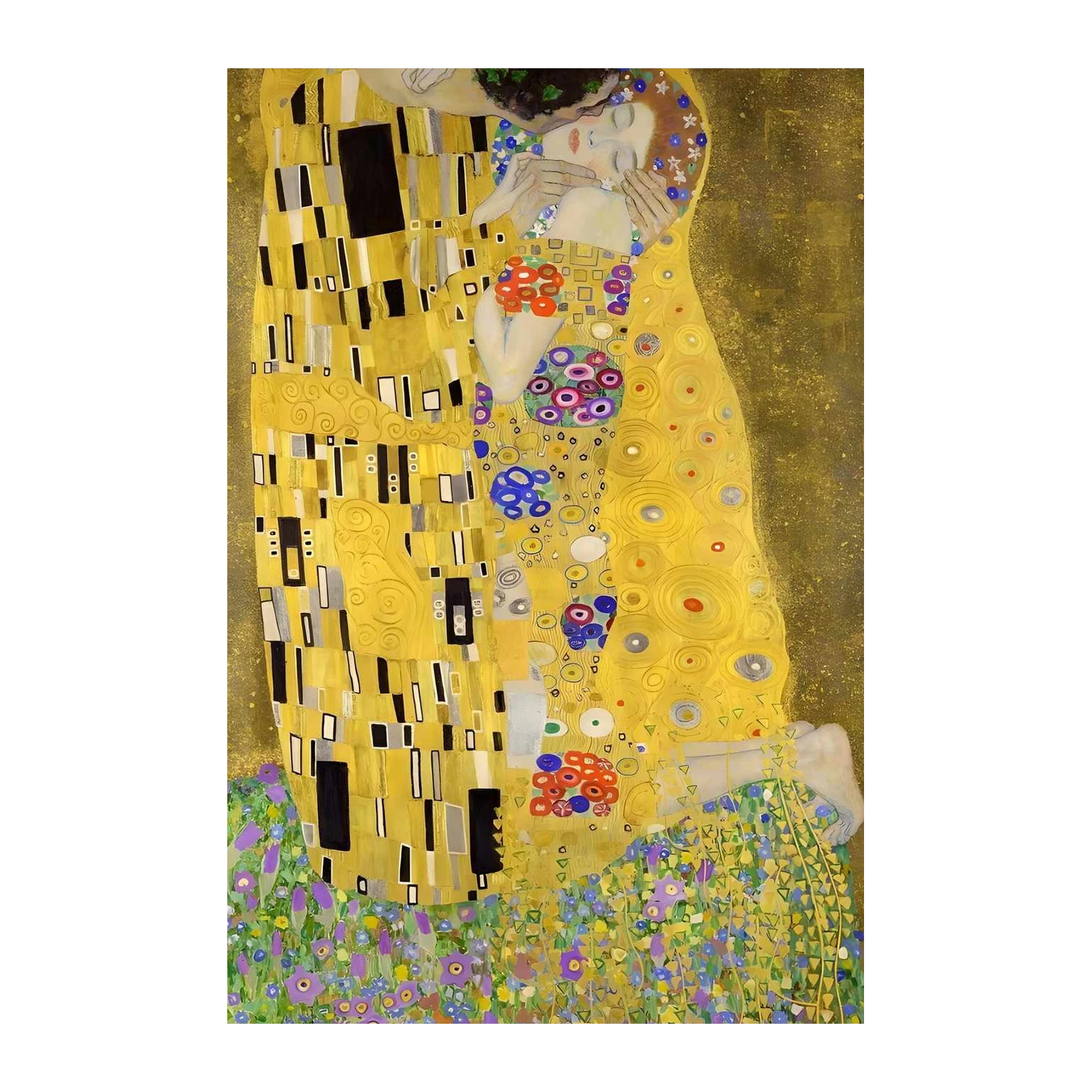 Gustav Klimt's The Kiss Gold Wall Art