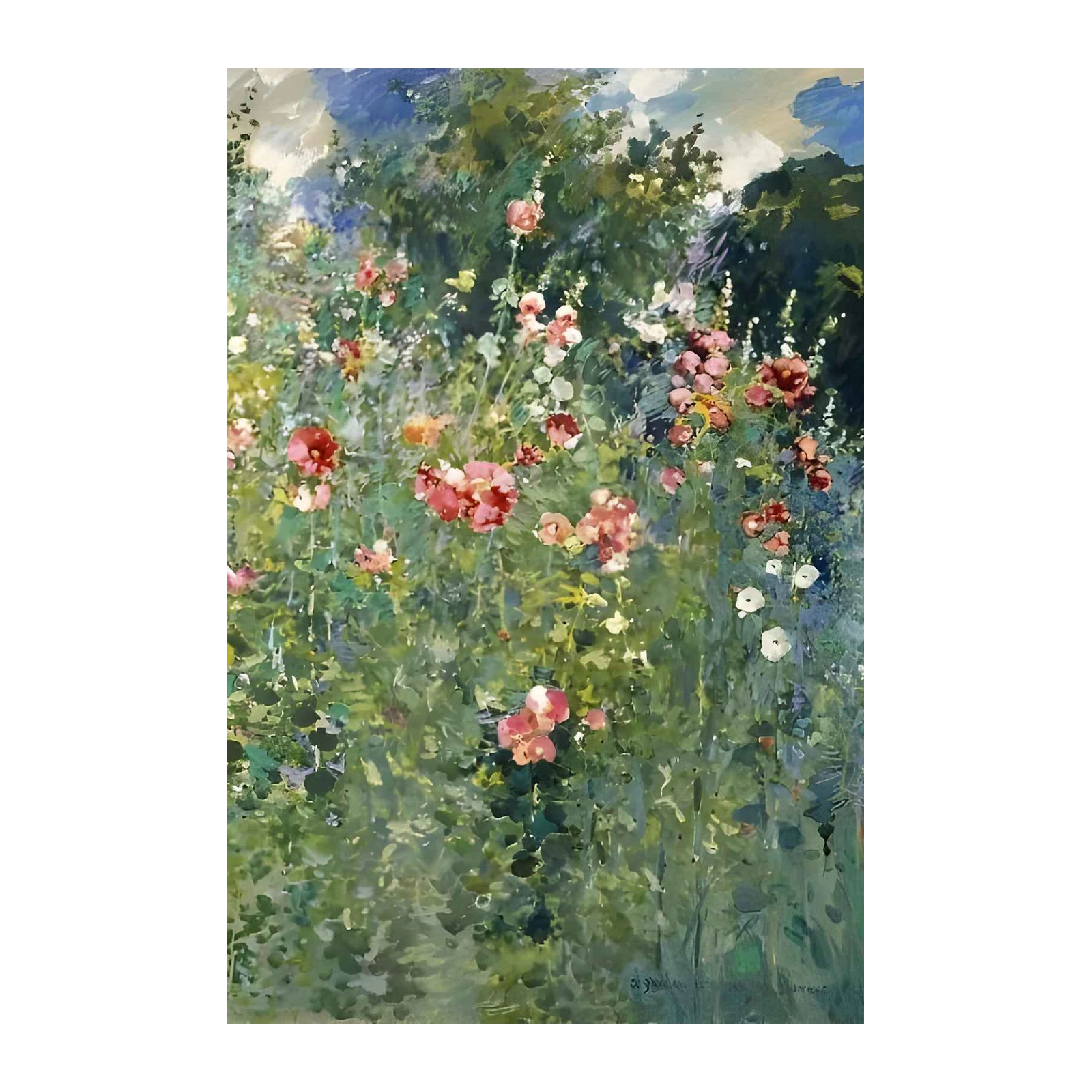 Impressionist Rose Garden Floral Wall Art