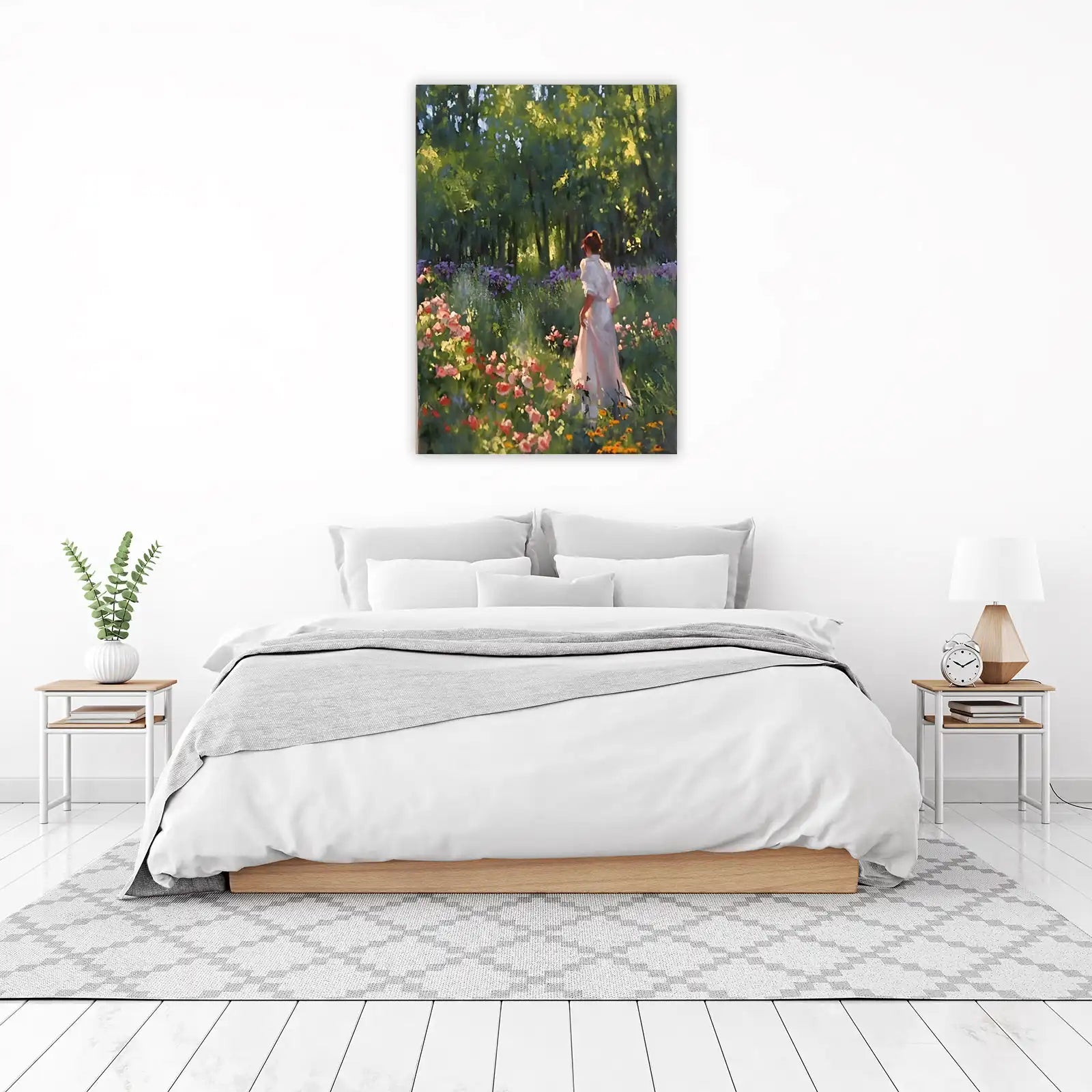 Enchanting Garden Scene Woman Wall Art
