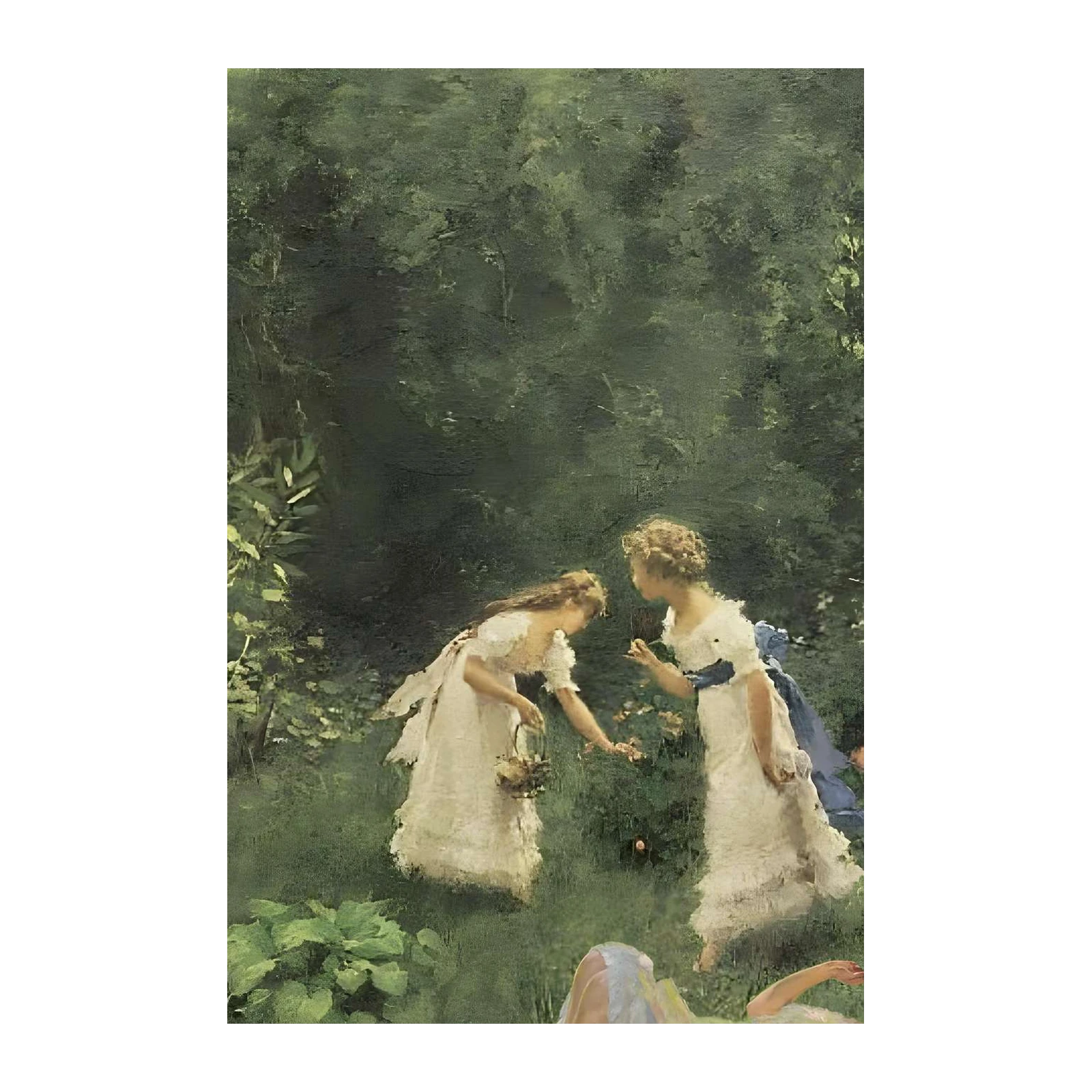 Enchanted Garden Girls Vintage Art Wall Art