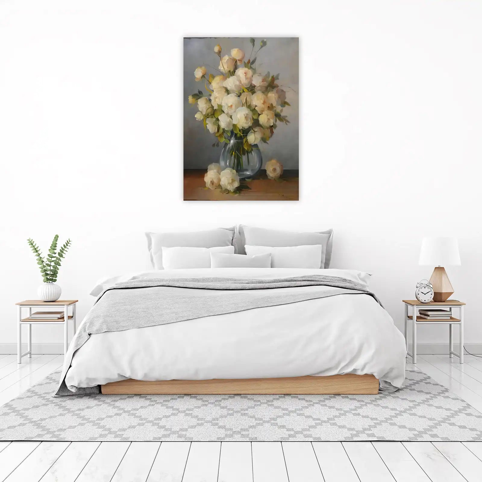 Elegant Rose Still Life Oil Painting Wall Art