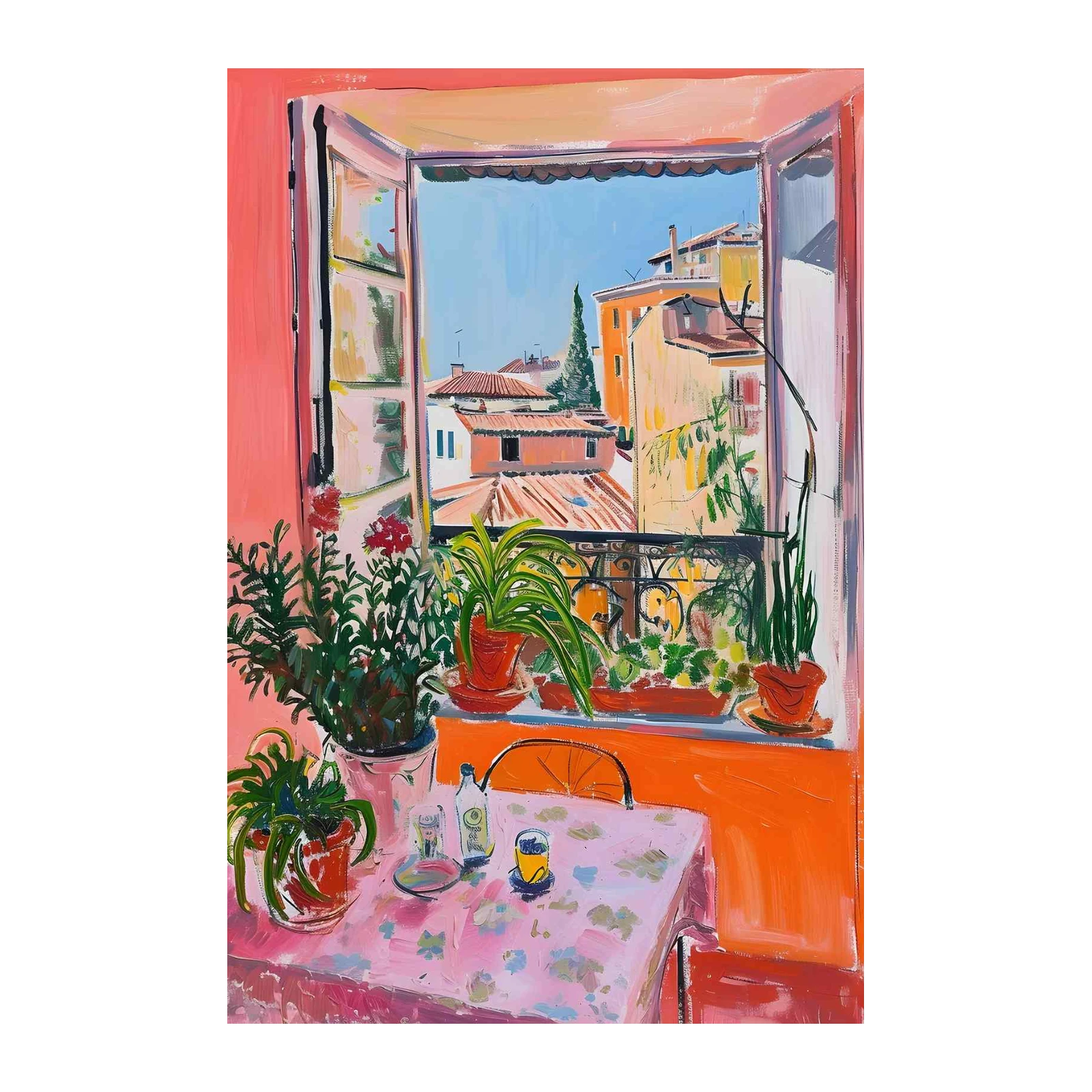 Vibrant Mediterranean Balcony Wall Art