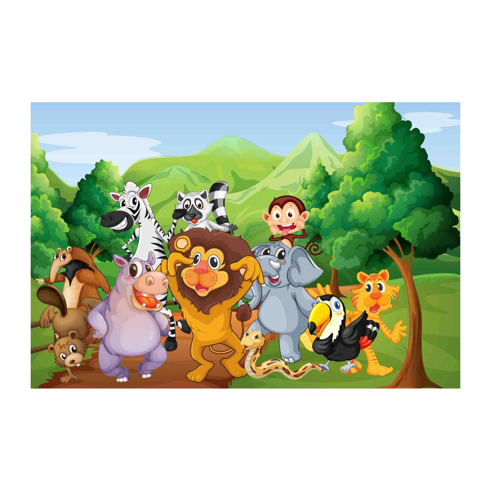 Jungle Friends Safari Animals Wall Art