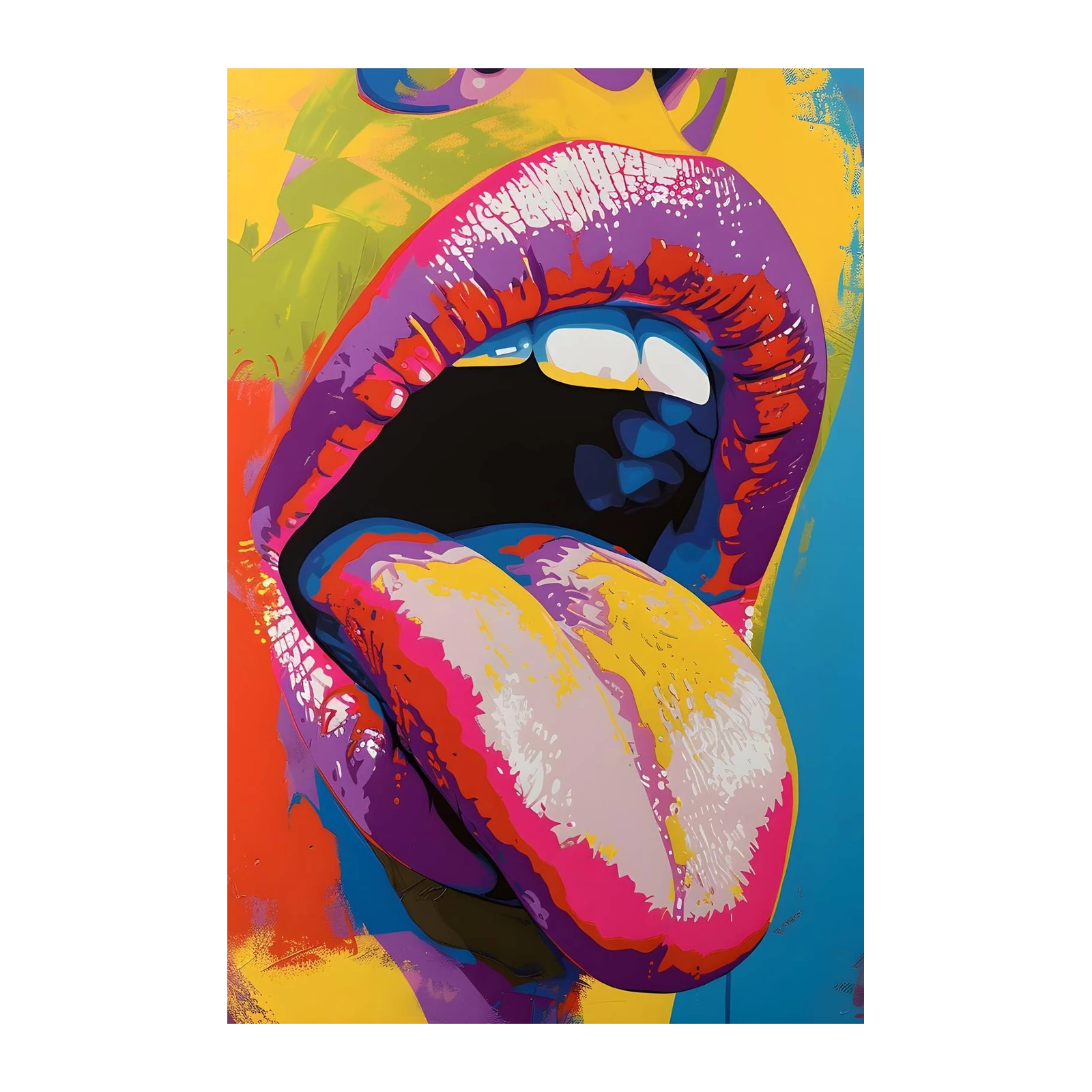Vibrant Lips Pop Art Wall Art