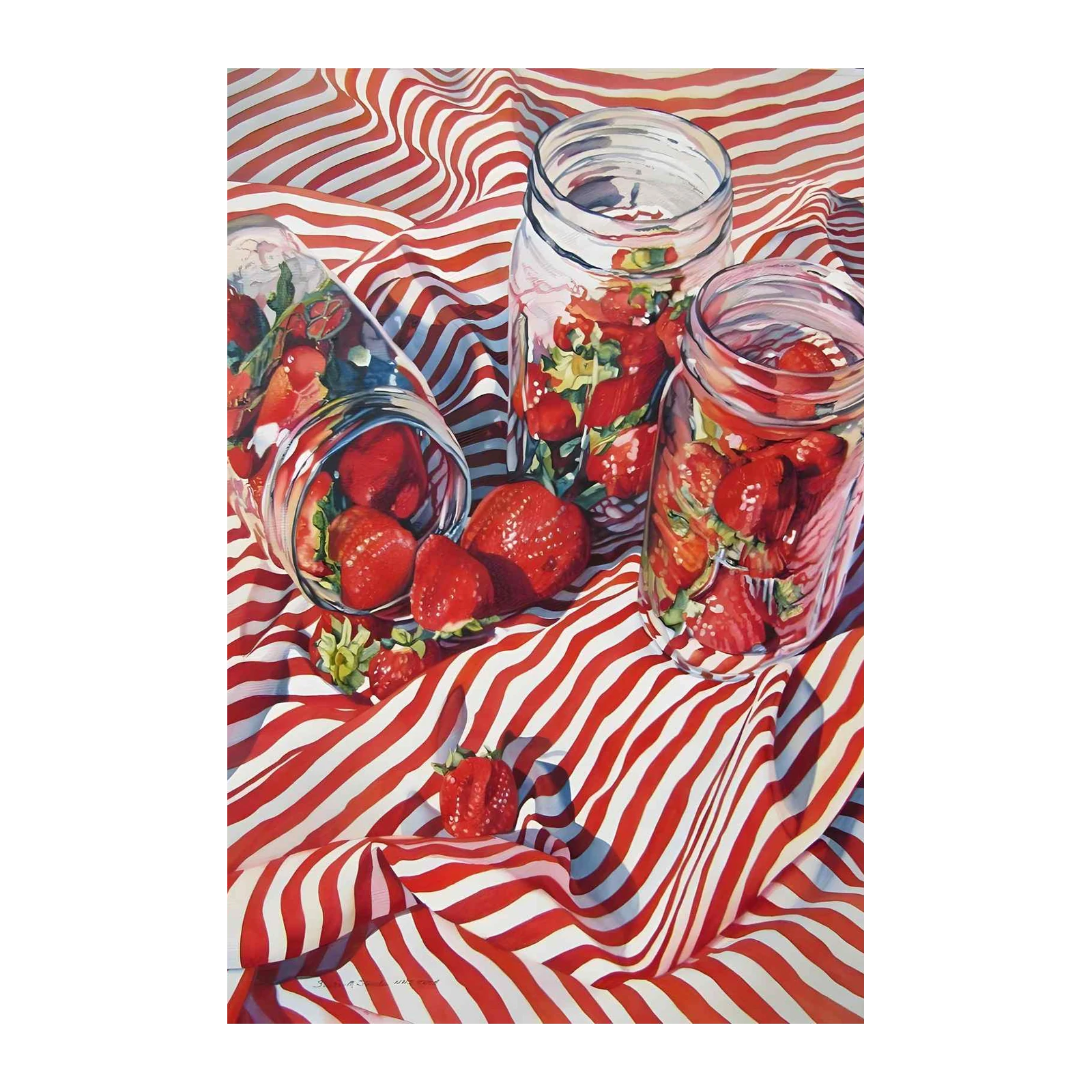 Summer Strawberry Jars Still Life Wall Art