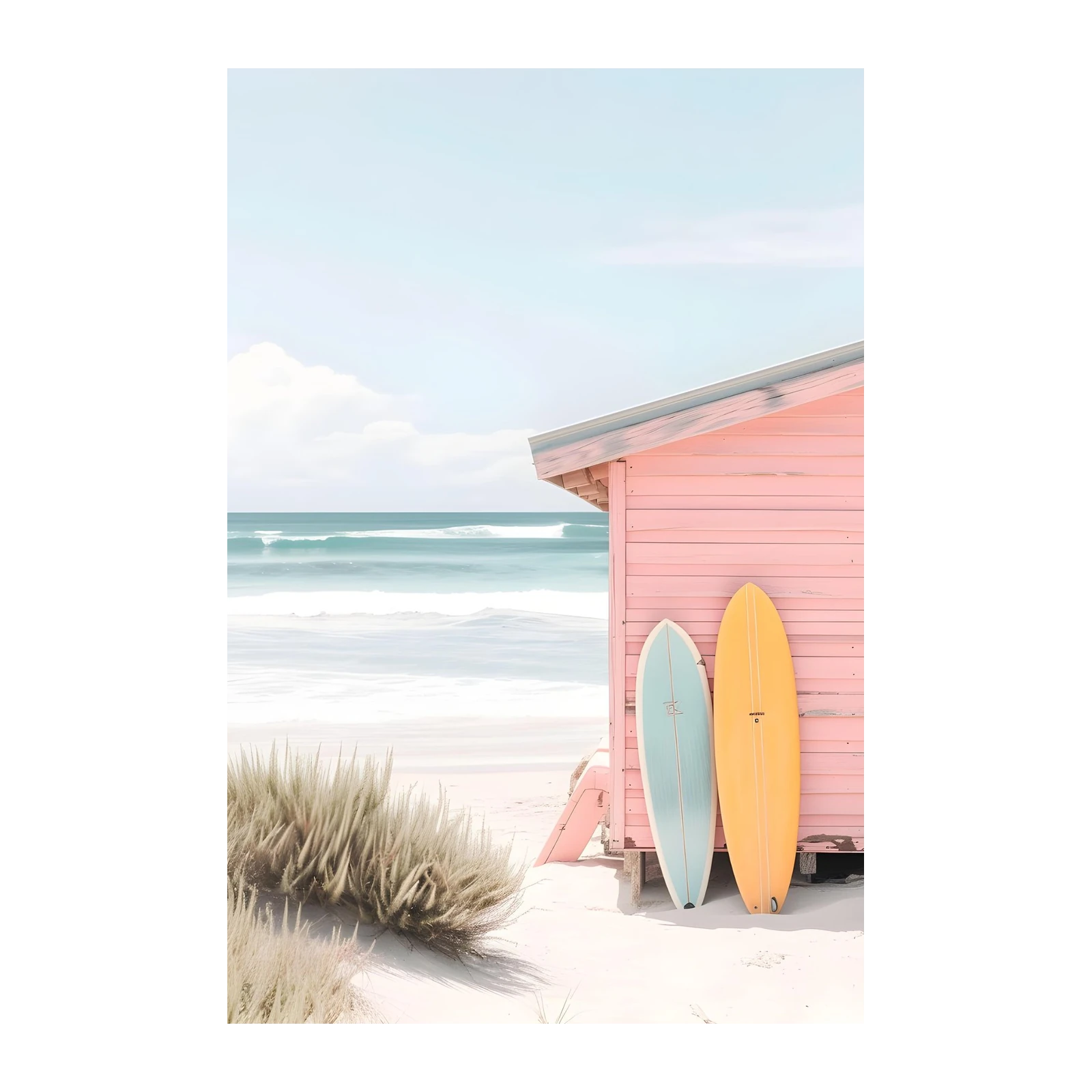 Pastel Beach Vibes Surfboards Wall Art