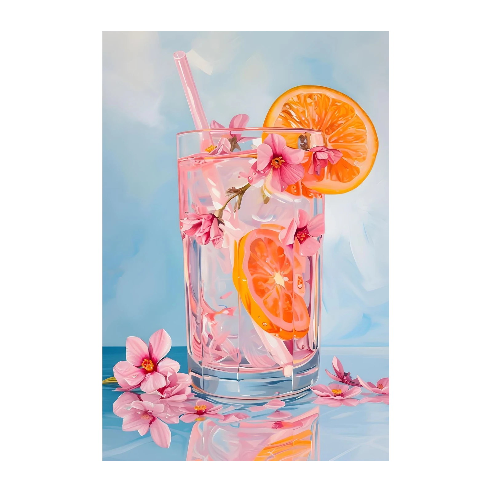 Refreshing Citrus Blossom Drink Wall Art