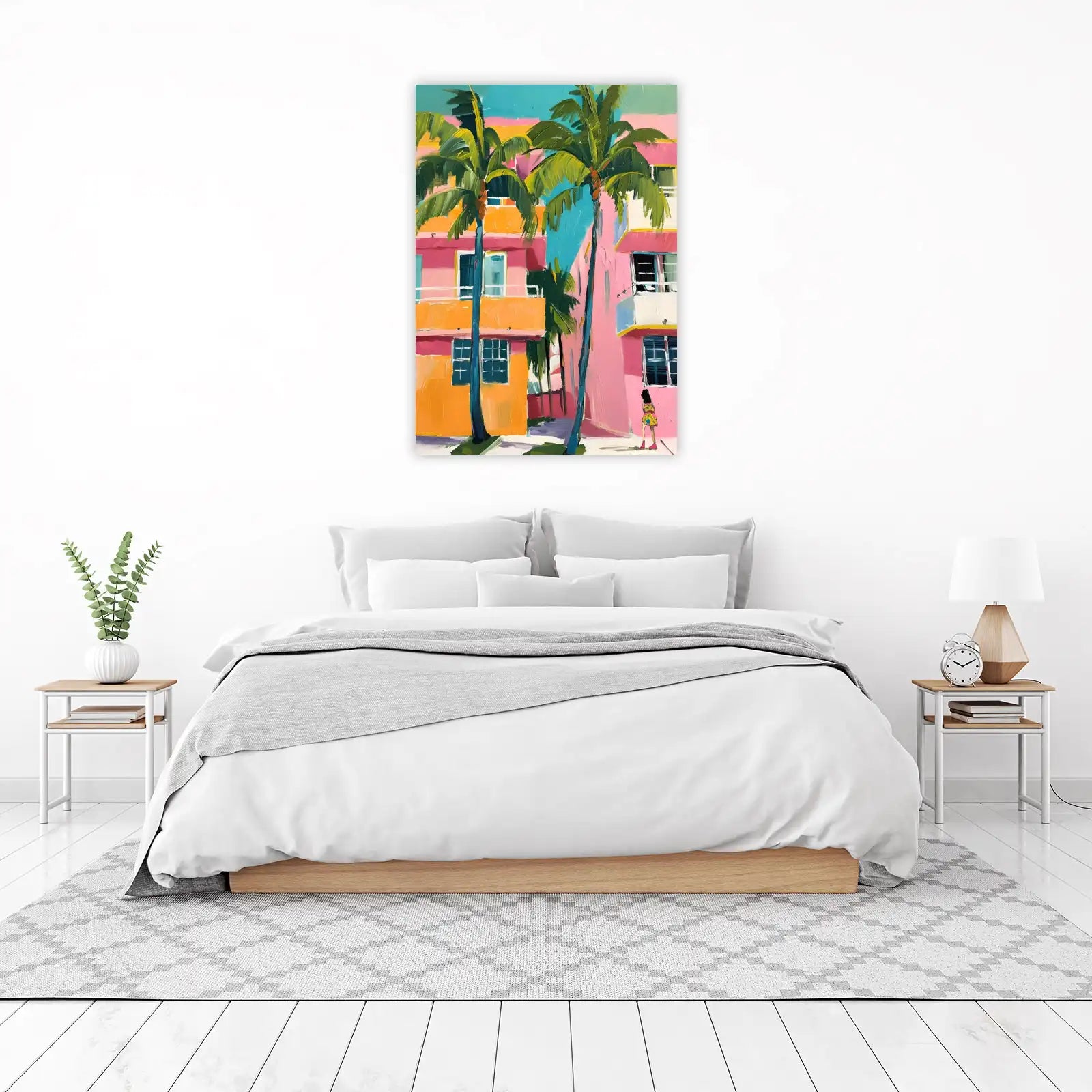 Vibrant Miami Beach Palm Trees Wall Art