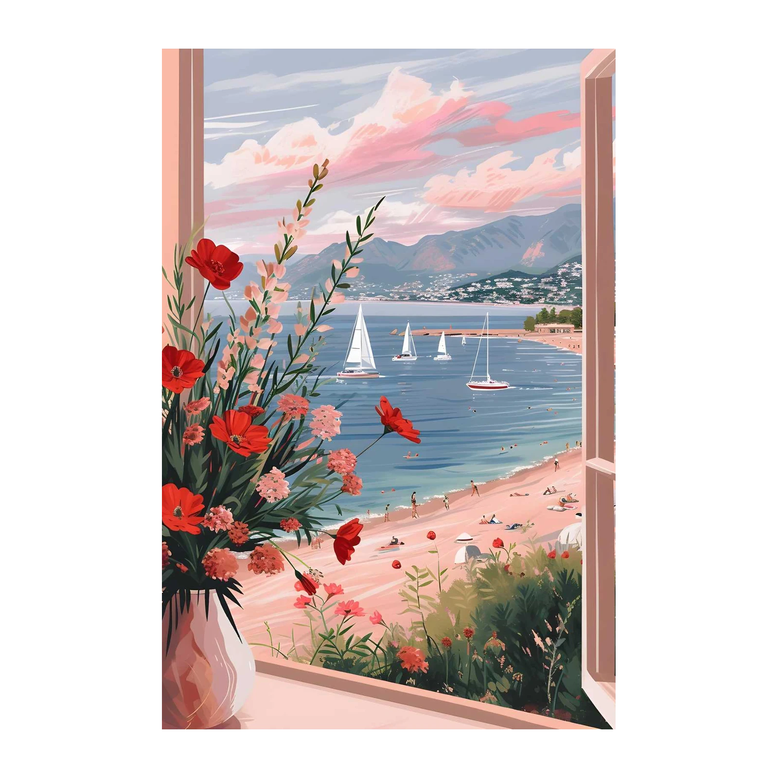 Coastal Bliss Floral View Wall Art