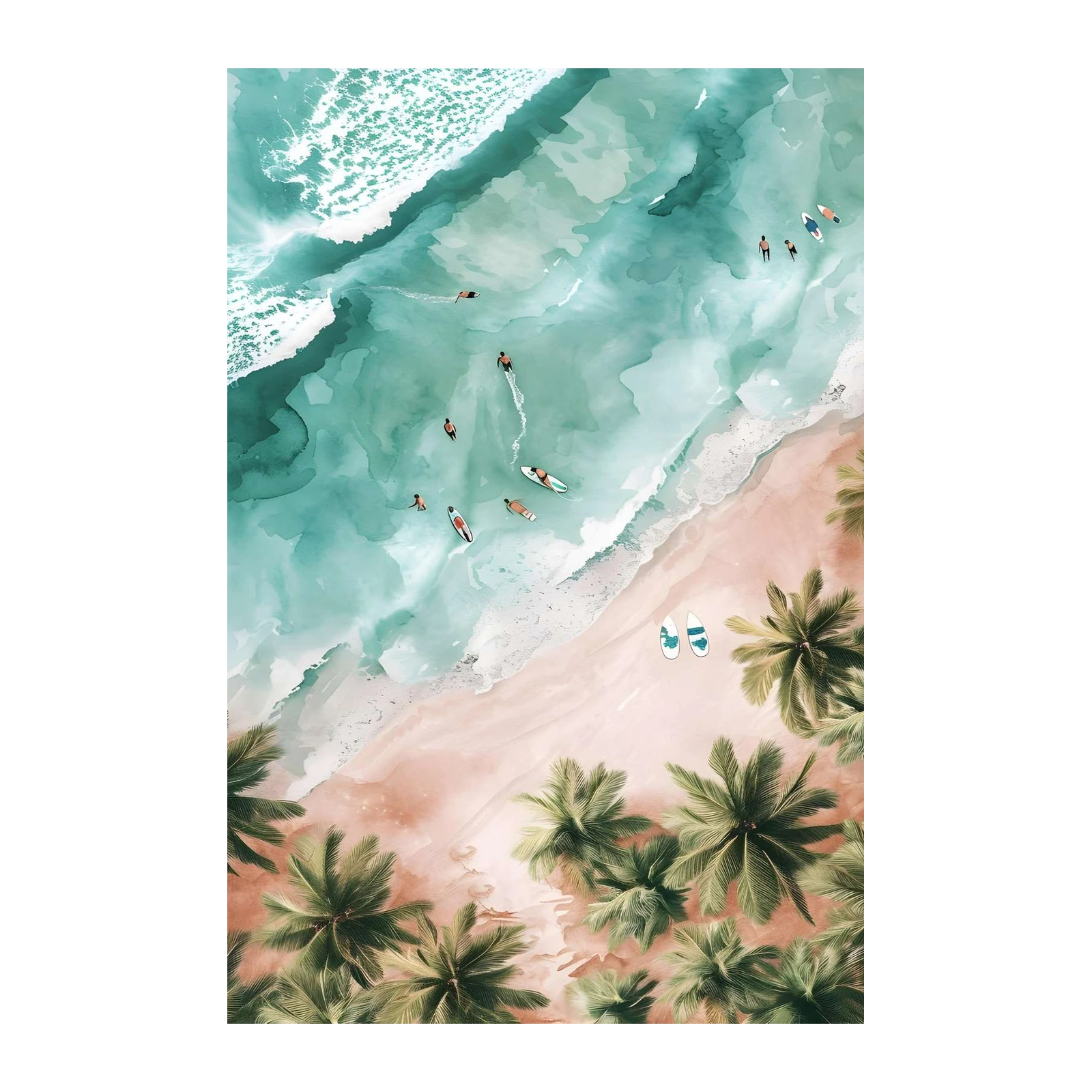 Coastal Serenity Surfing Vibes Wall Art