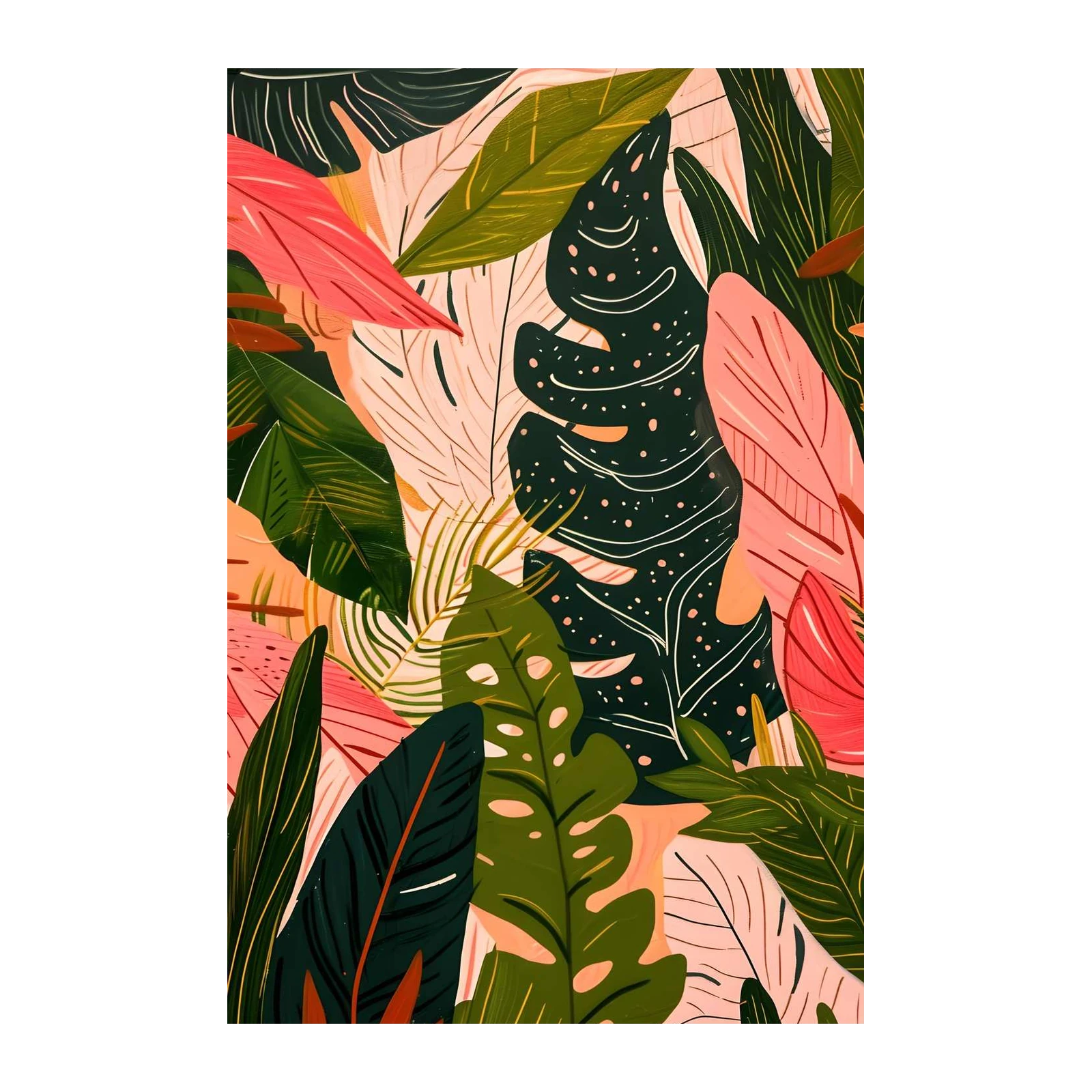 Vibrant Tropical Leaves Wall Art
