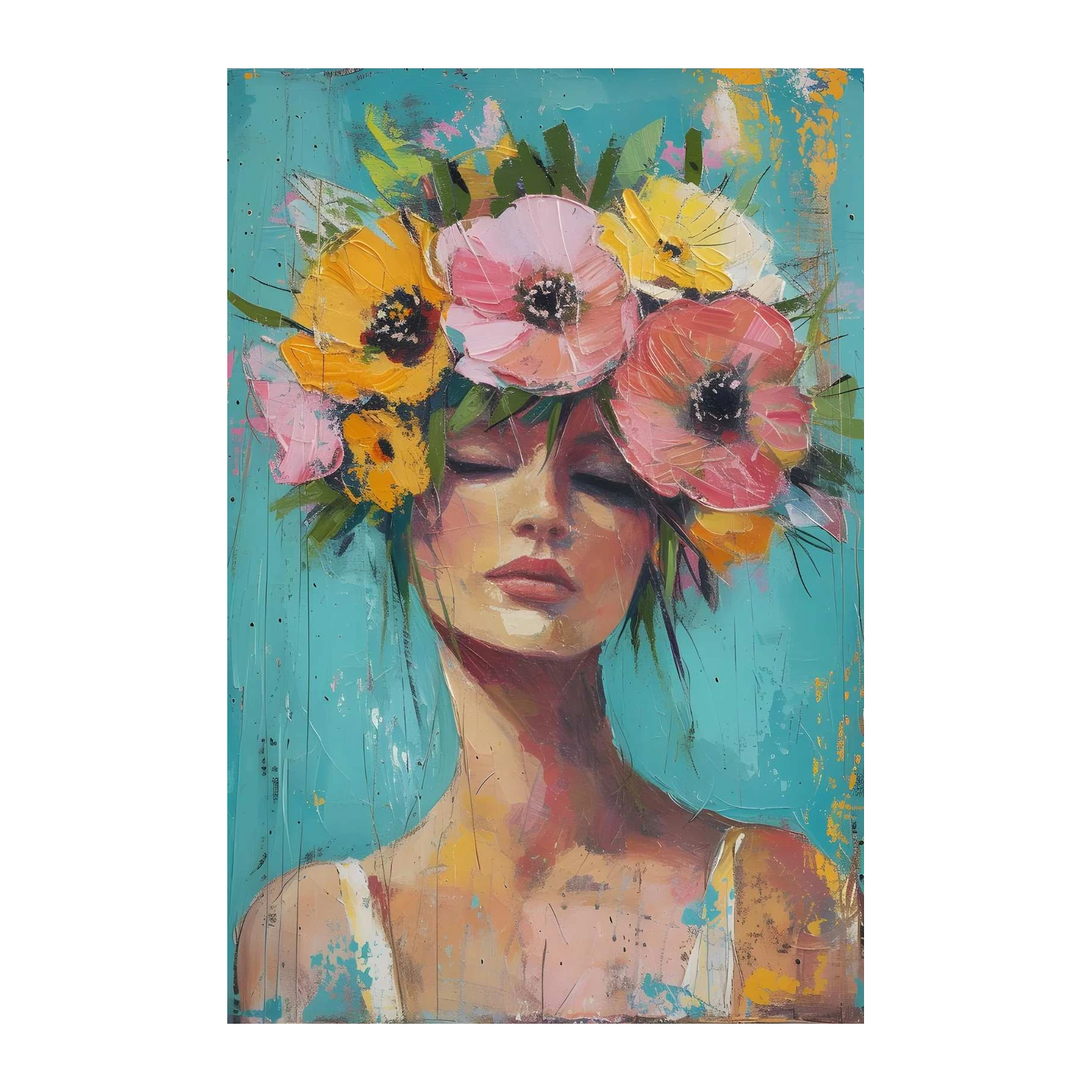 Bohemian Floral Portrait Wall Art